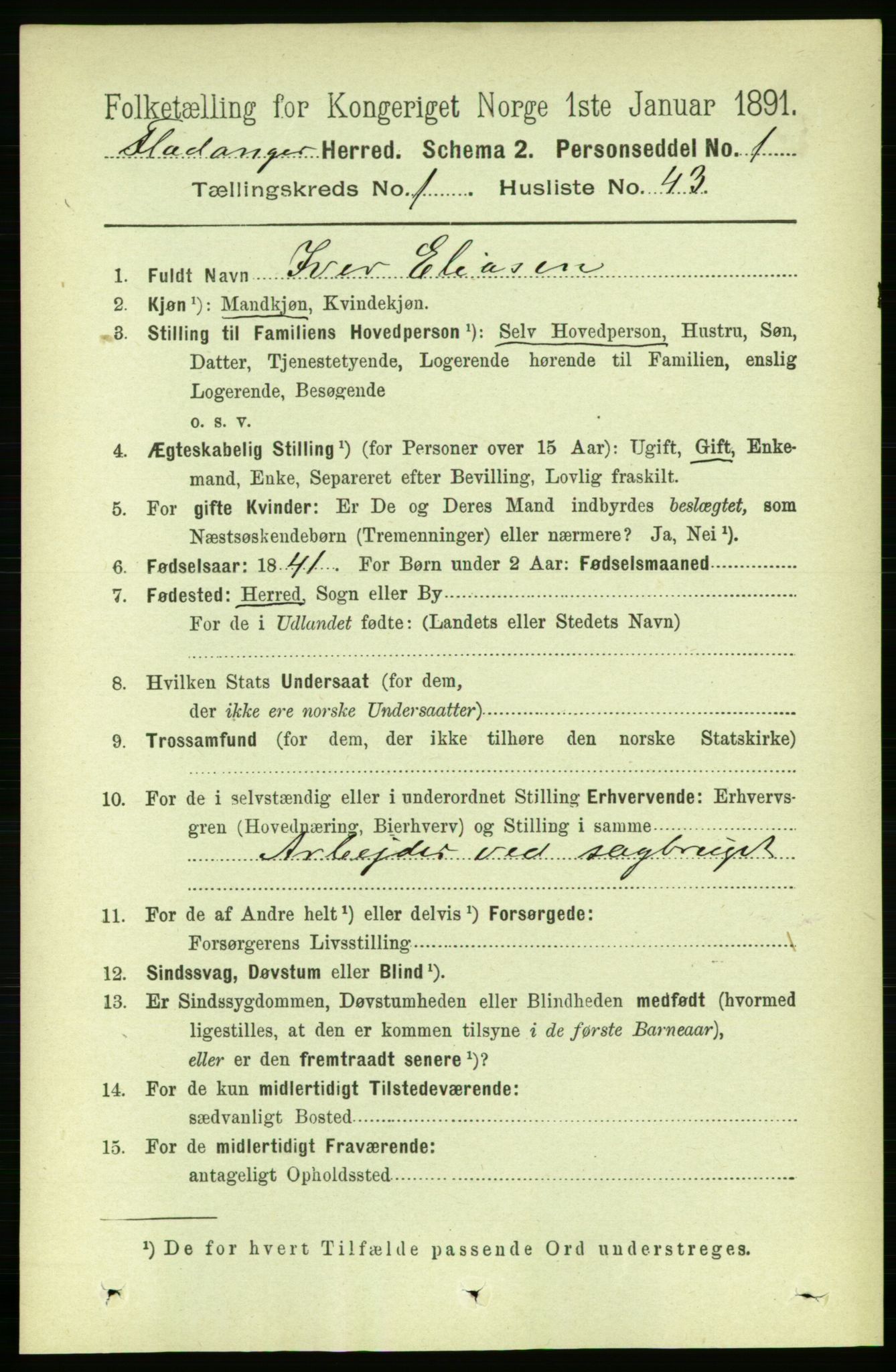 RA, 1891 census for 1749 Flatanger, 1891, p. 357