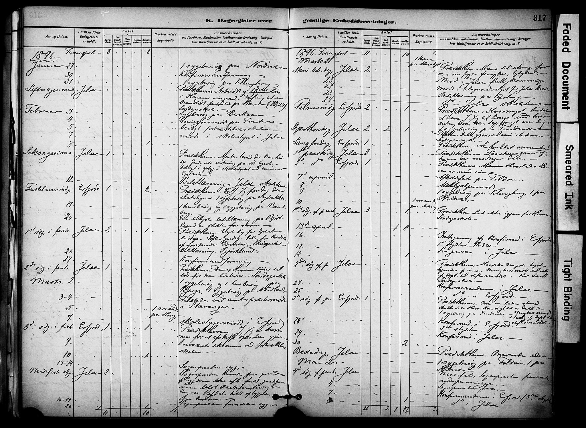 Jelsa sokneprestkontor, AV/SAST-A-101842/01/IV: Parish register (official) no. A 10, 1884-1906, p. 317