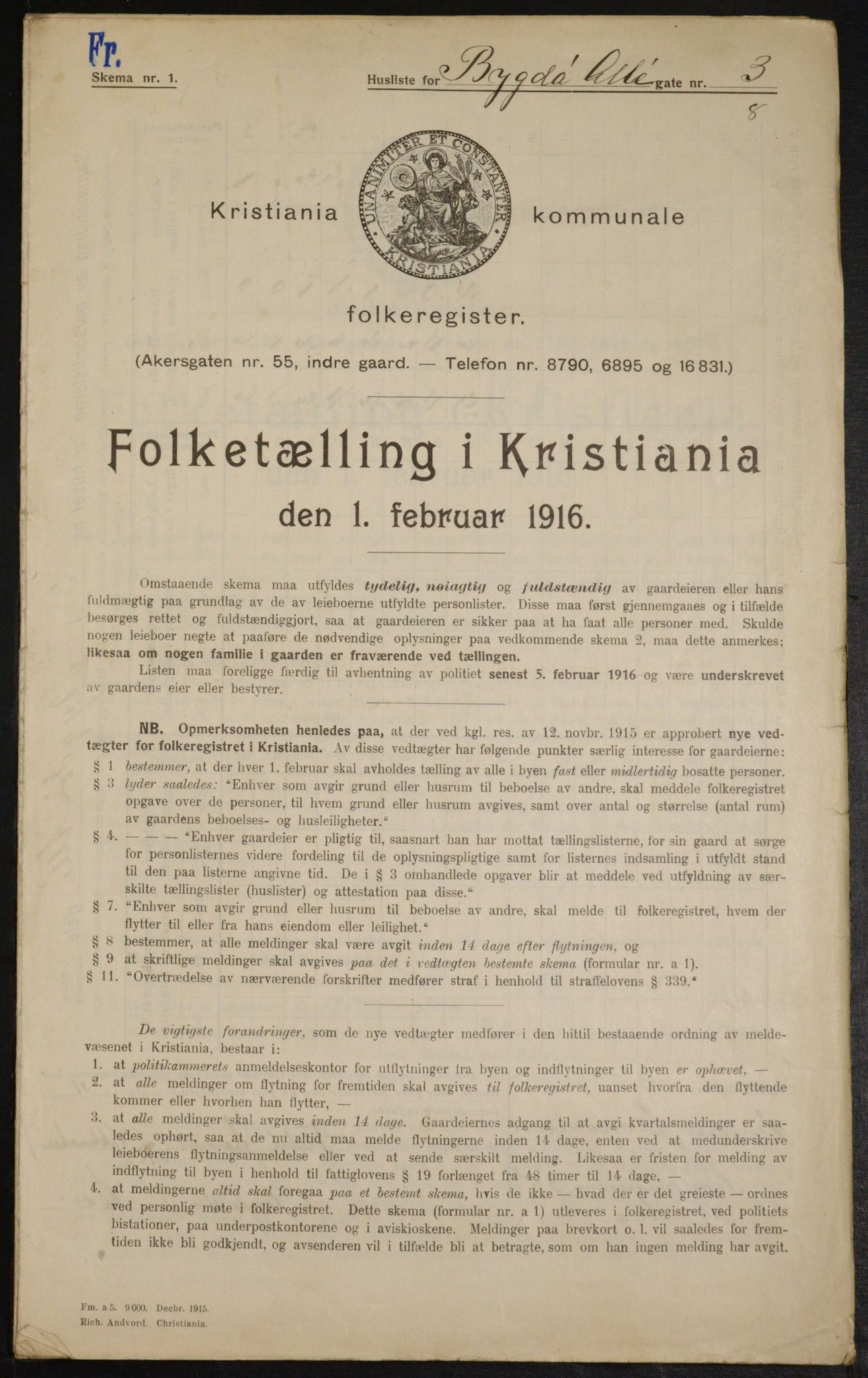 OBA, Municipal Census 1916 for Kristiania, 1916, p. 10118