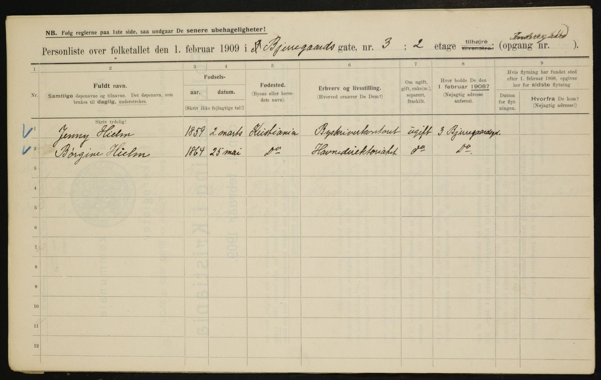 OBA, Municipal Census 1909 for Kristiania, 1909, p. 5145