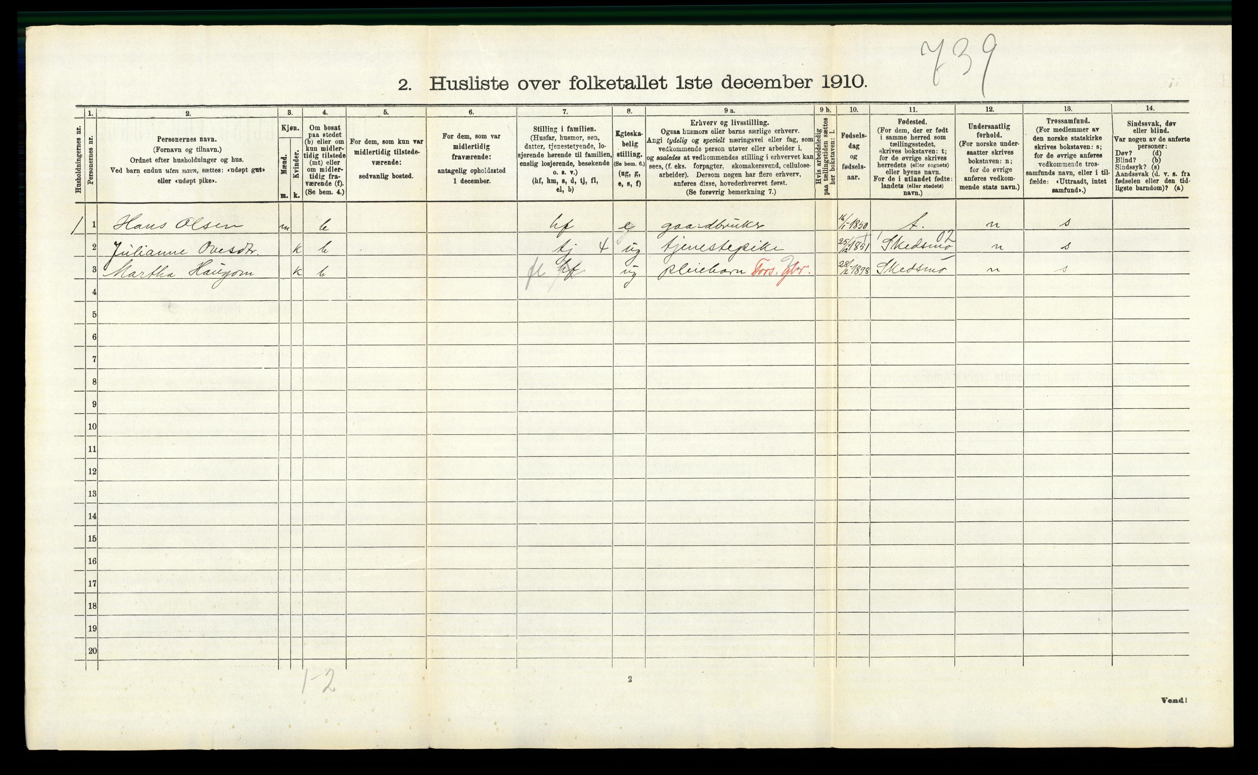 RA, 1910 census for Gjerdrum, 1910, p. 294