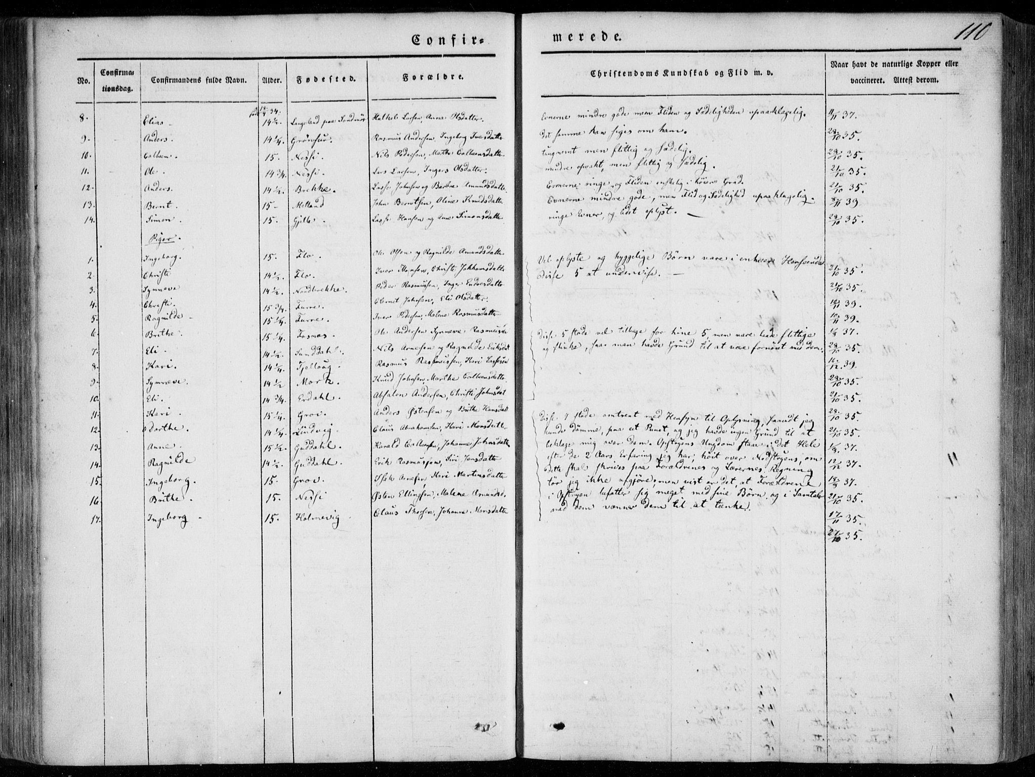 Stryn Sokneprestembete, AV/SAB-A-82501: Parish register (official) no. A 2, 1844-1861, p. 110