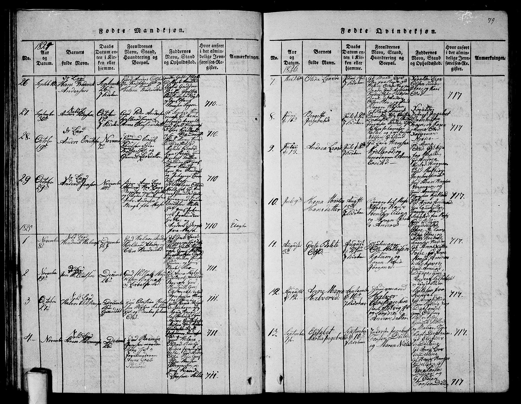 Rygge prestekontor Kirkebøker, AV/SAO-A-10084b/G/Ga/L0001: Parish register (copy) no. 1, 1814-1871, p. 78-79