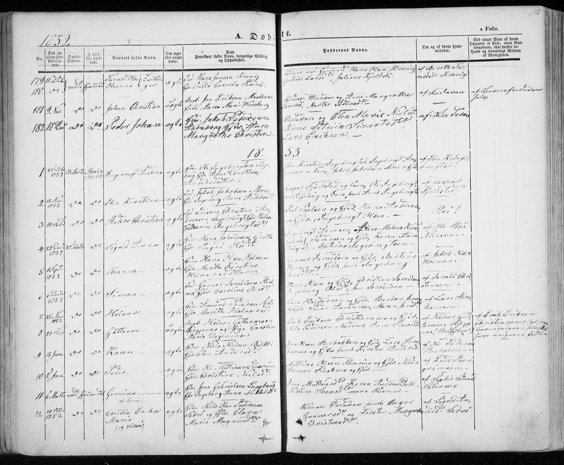 Lenvik sokneprestembete, SATØ/S-1310/H/Ha/Haa/L0006kirke: Parish register (official) no. 6, 1845-1854, p. 112