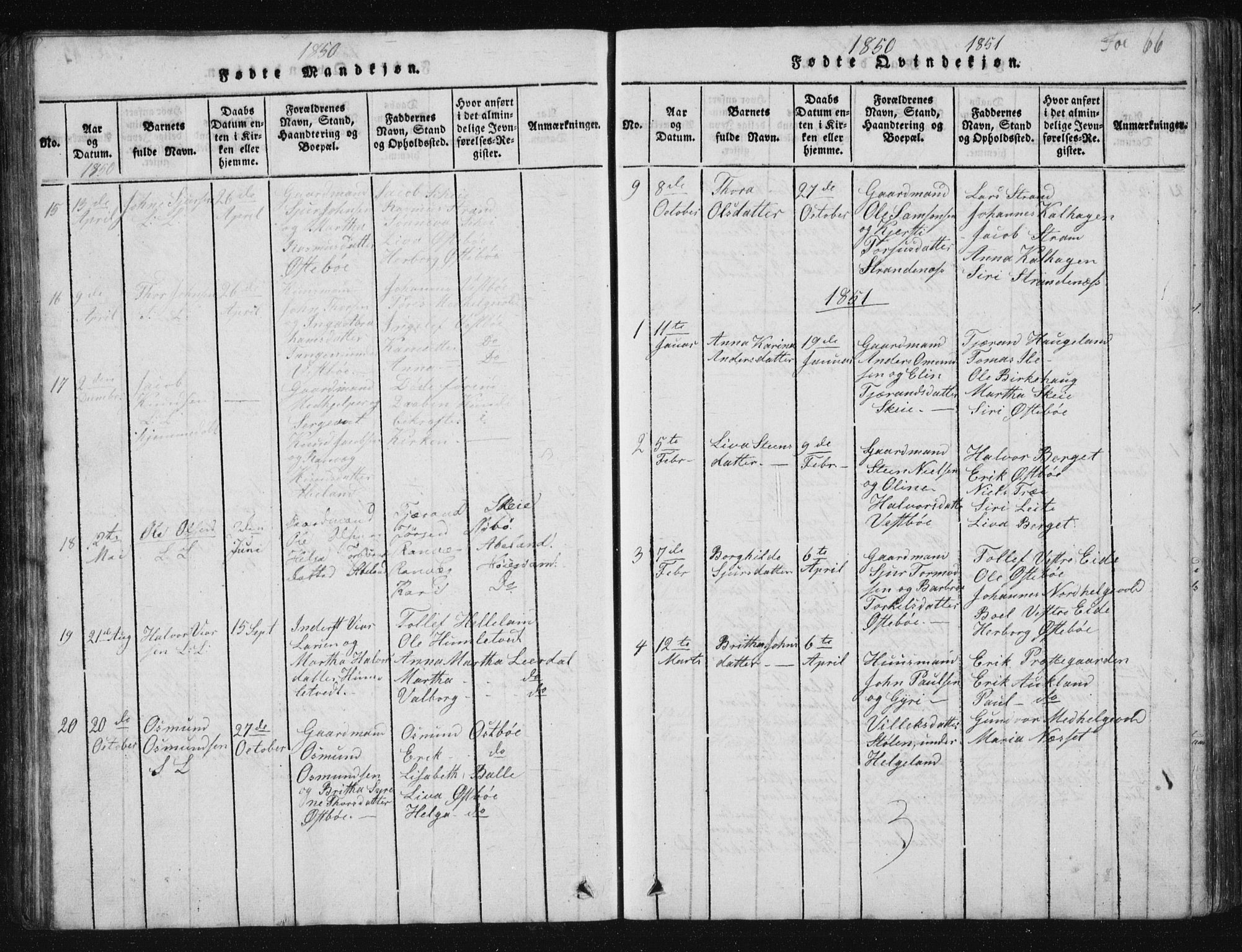 Vikedal sokneprestkontor, AV/SAST-A-101840/01/V: Parish register (copy) no. B 2, 1816-1863, p. 66