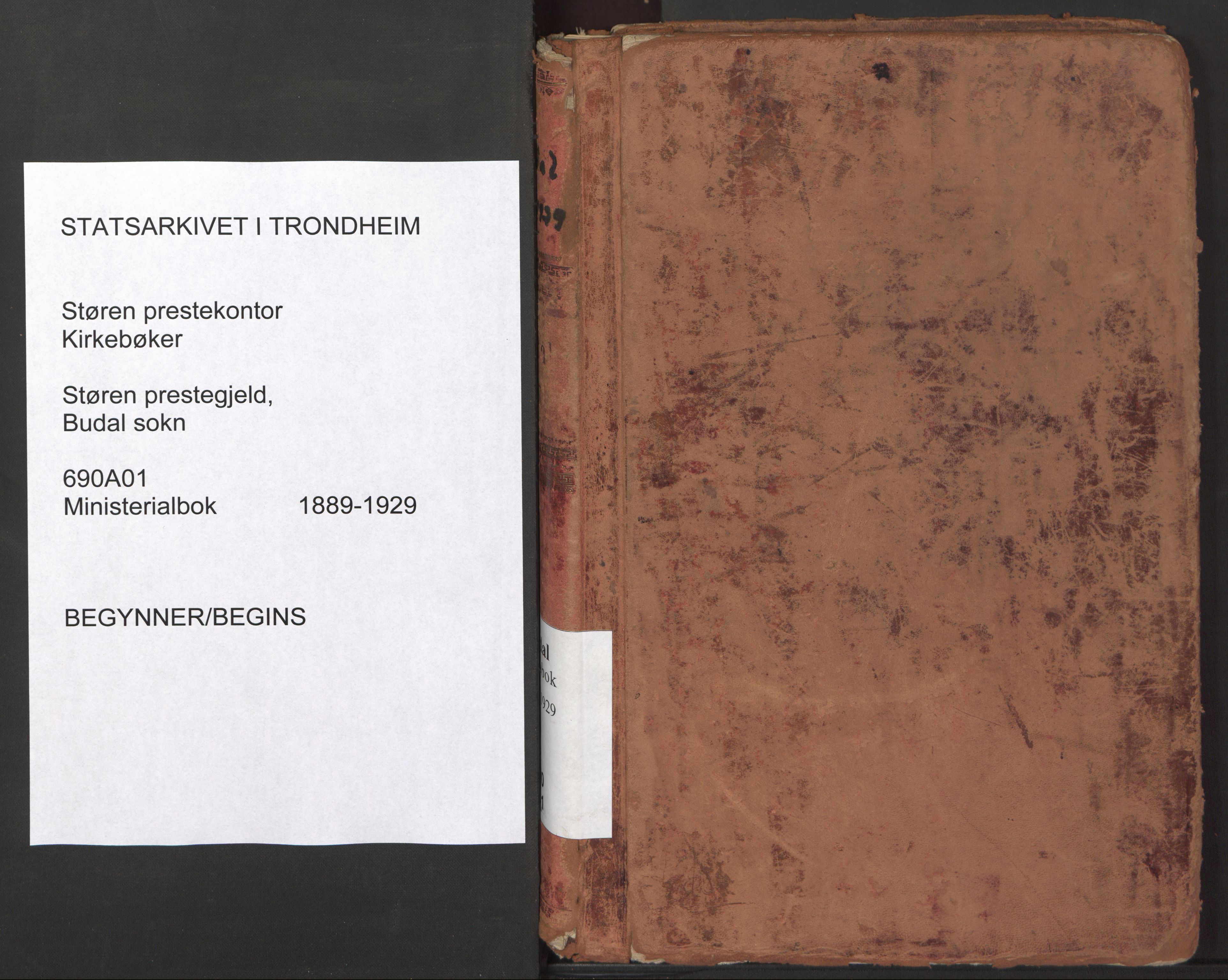 Ministerialprotokoller, klokkerbøker og fødselsregistre - Sør-Trøndelag, SAT/A-1456/690/L1050: Parish register (official) no. 690A01, 1889-1929