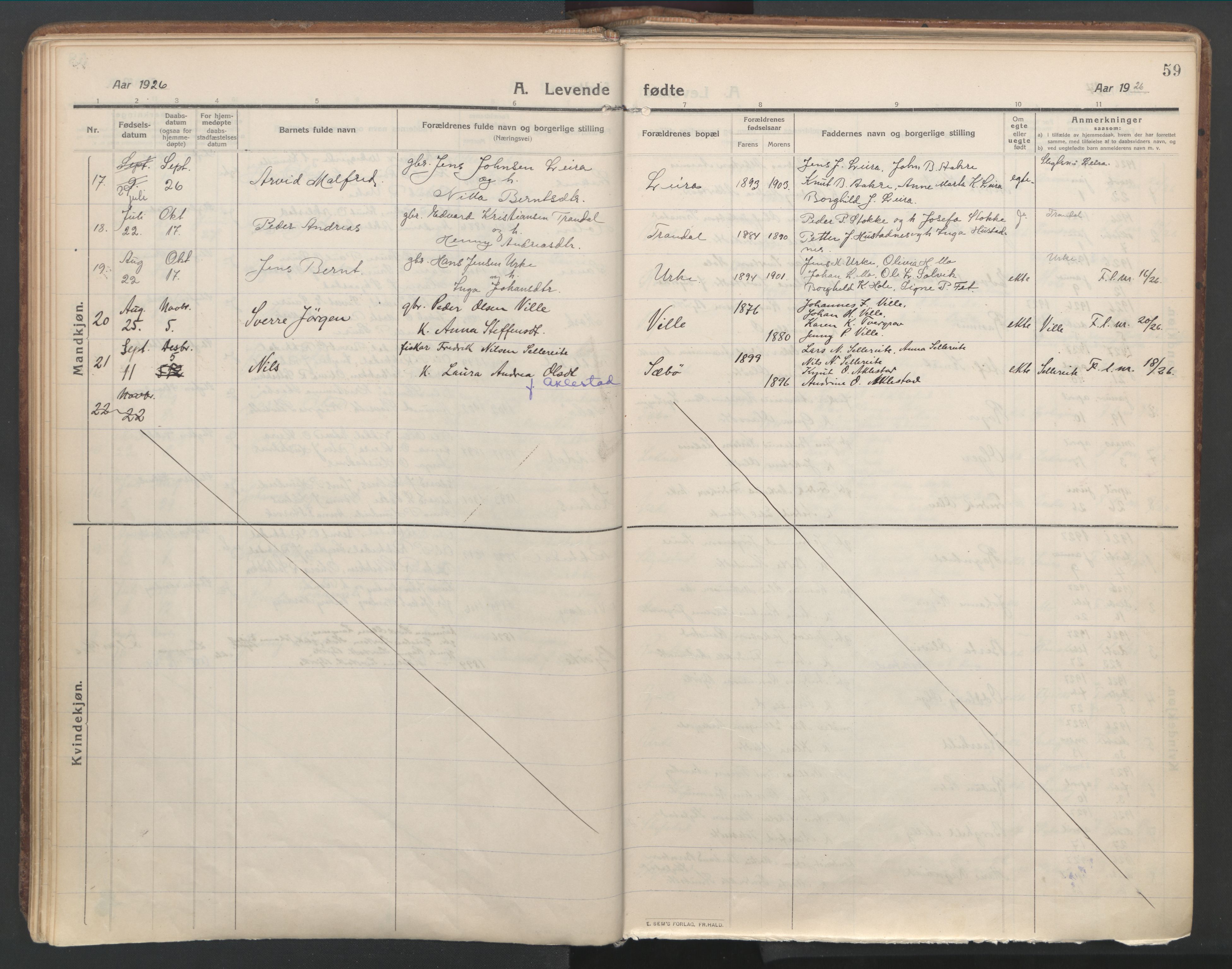 Ministerialprotokoller, klokkerbøker og fødselsregistre - Møre og Romsdal, AV/SAT-A-1454/515/L0212: Parish register (official) no. 515A08, 1911-1935, p. 59