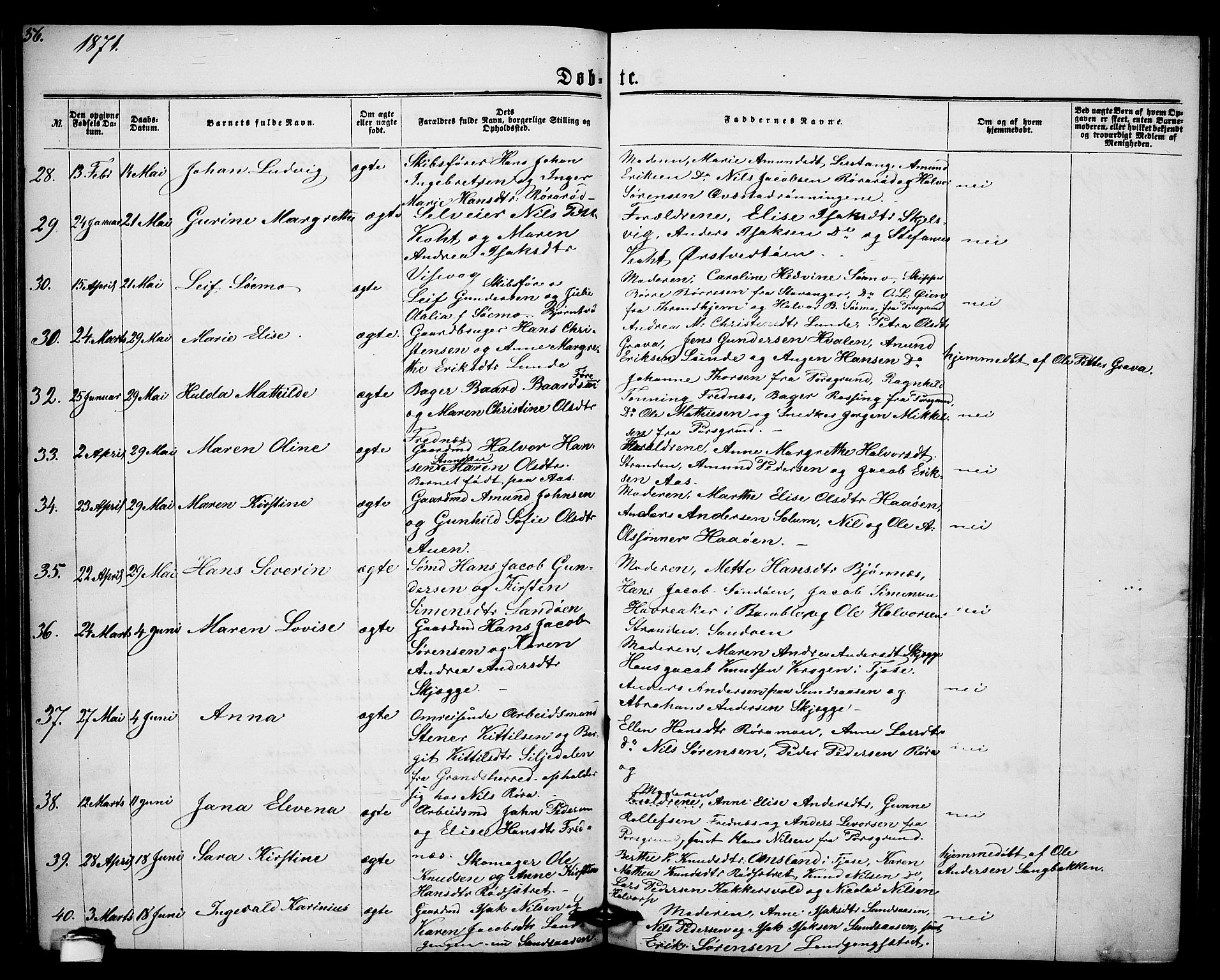 Eidanger kirkebøker, AV/SAKO-A-261/G/Ga/L0001: Parish register (copy) no. 1, 1863-1878, p. 56