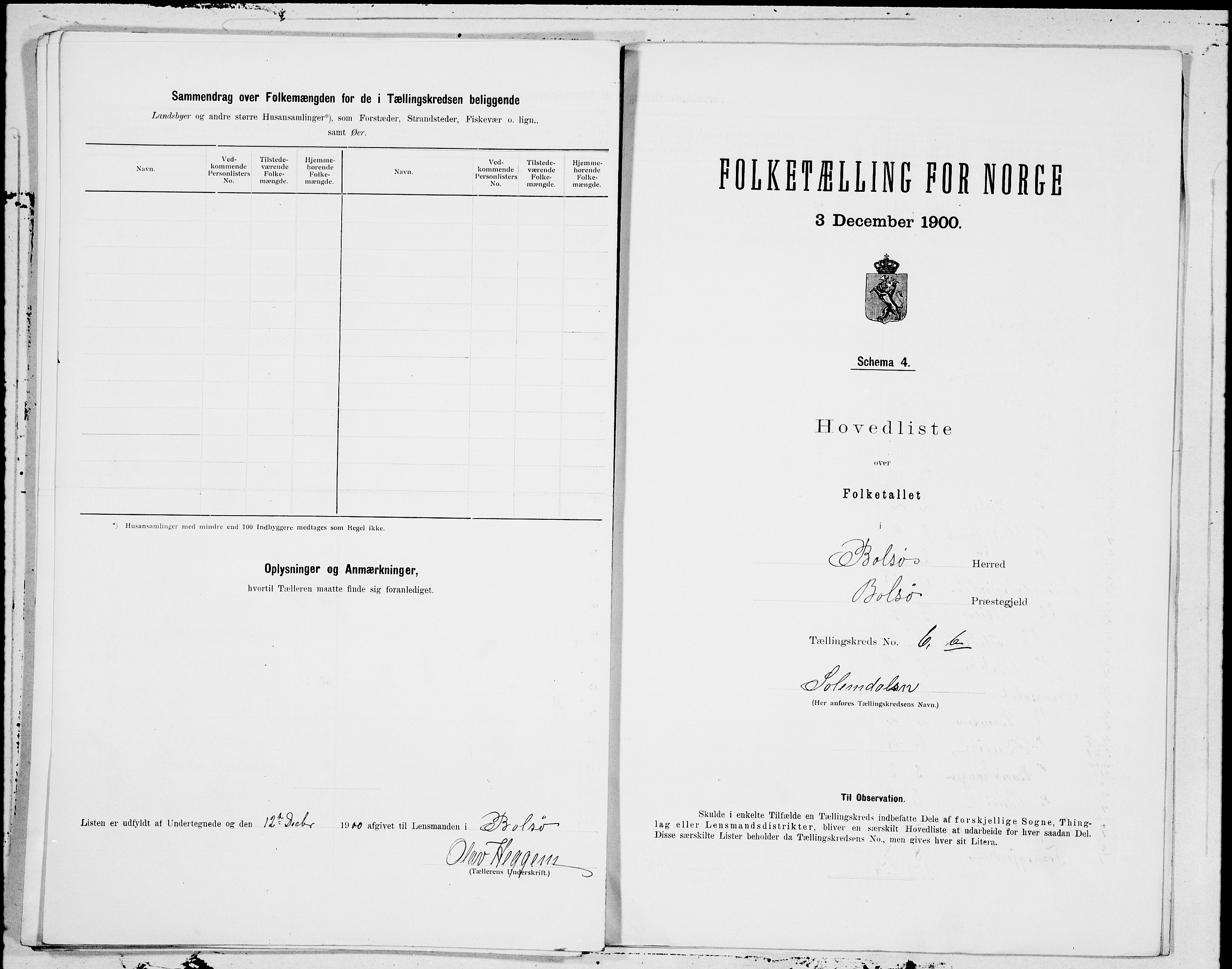 SAT, 1900 census for Bolsøy, 1900, p. 22