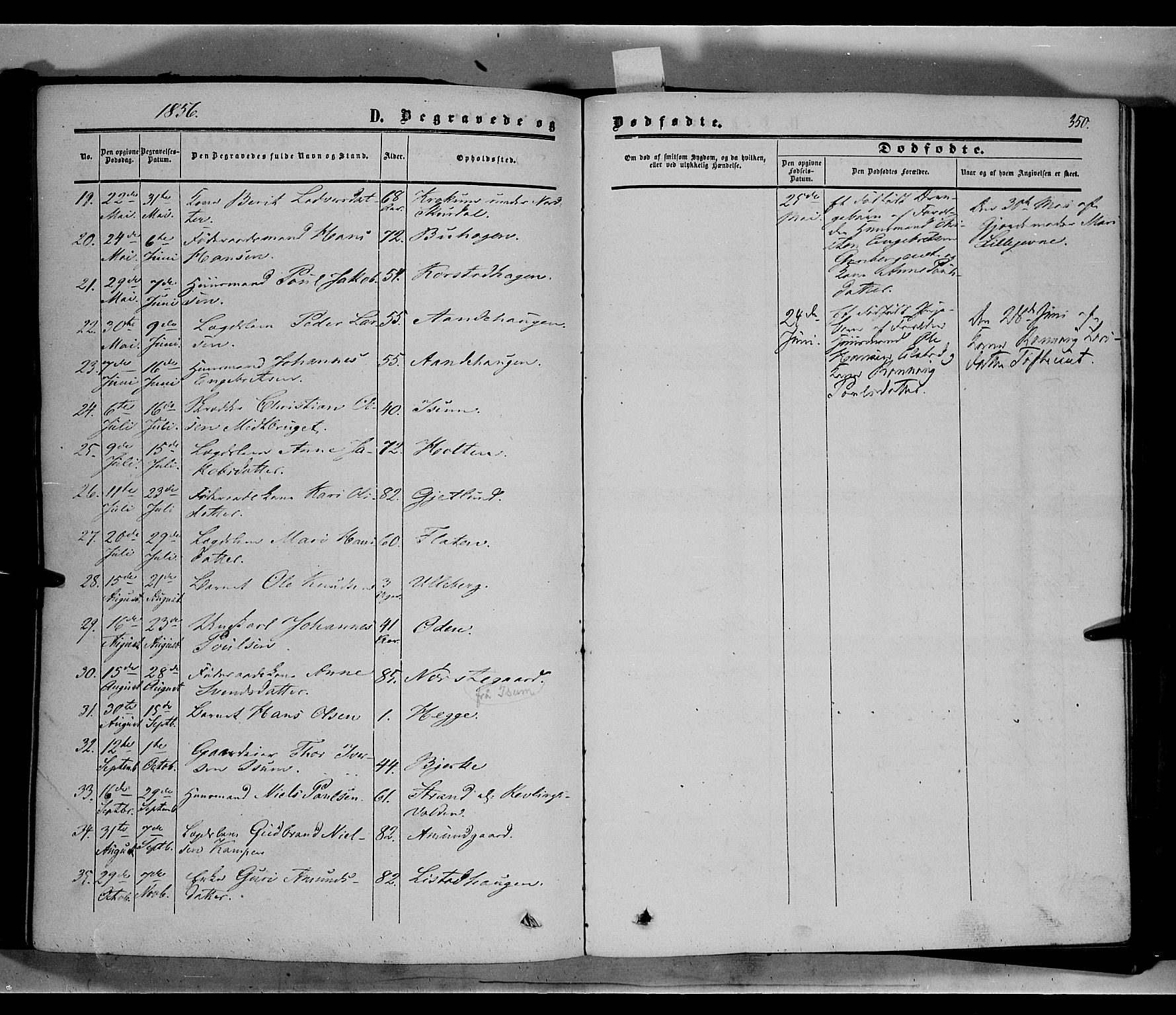 Sør-Fron prestekontor, SAH/PREST-010/H/Ha/Haa/L0001: Parish register (official) no. 1, 1849-1863, p. 350