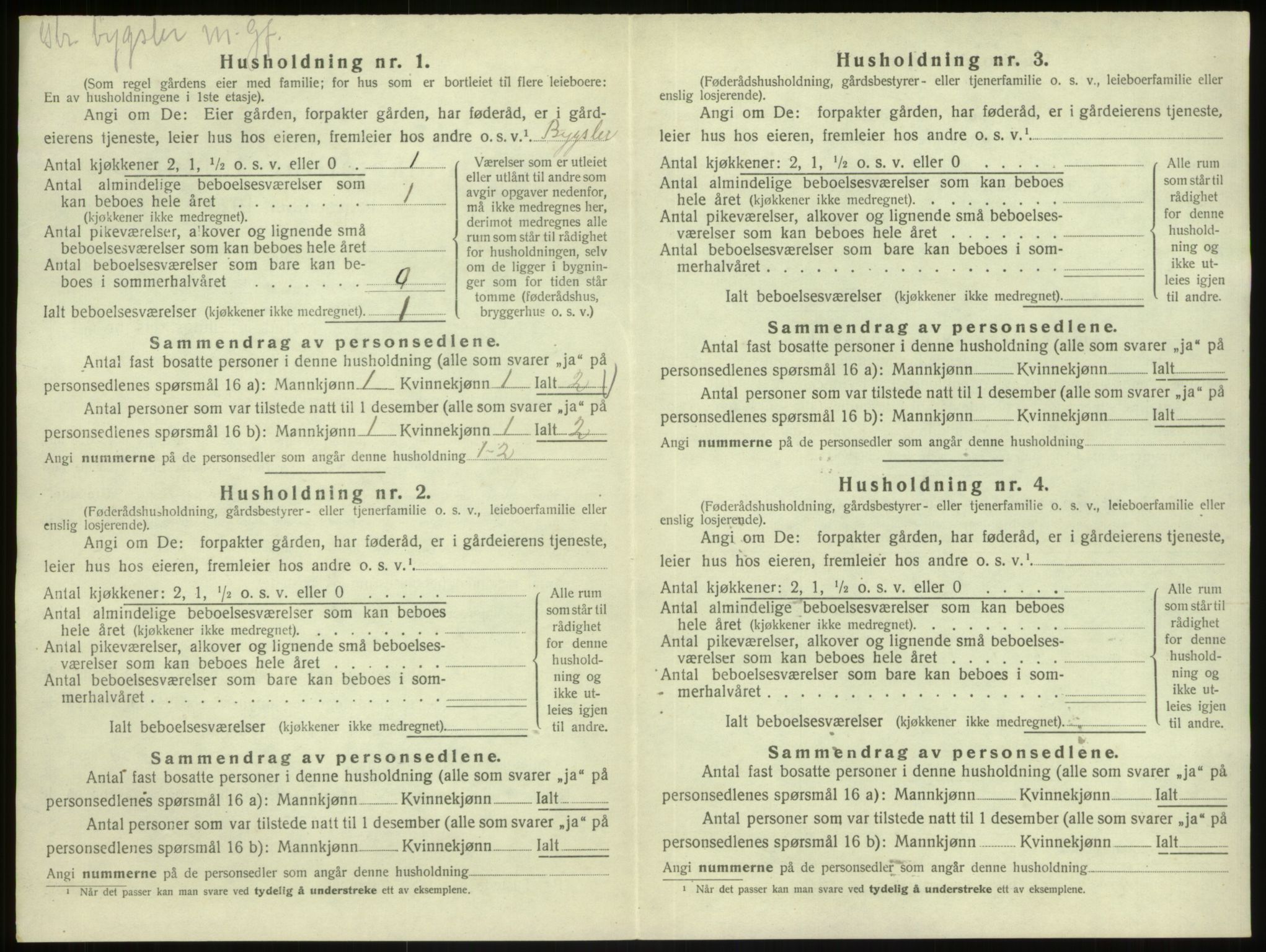 SAB, 1920 census for Austrheim, 1920, p. 387