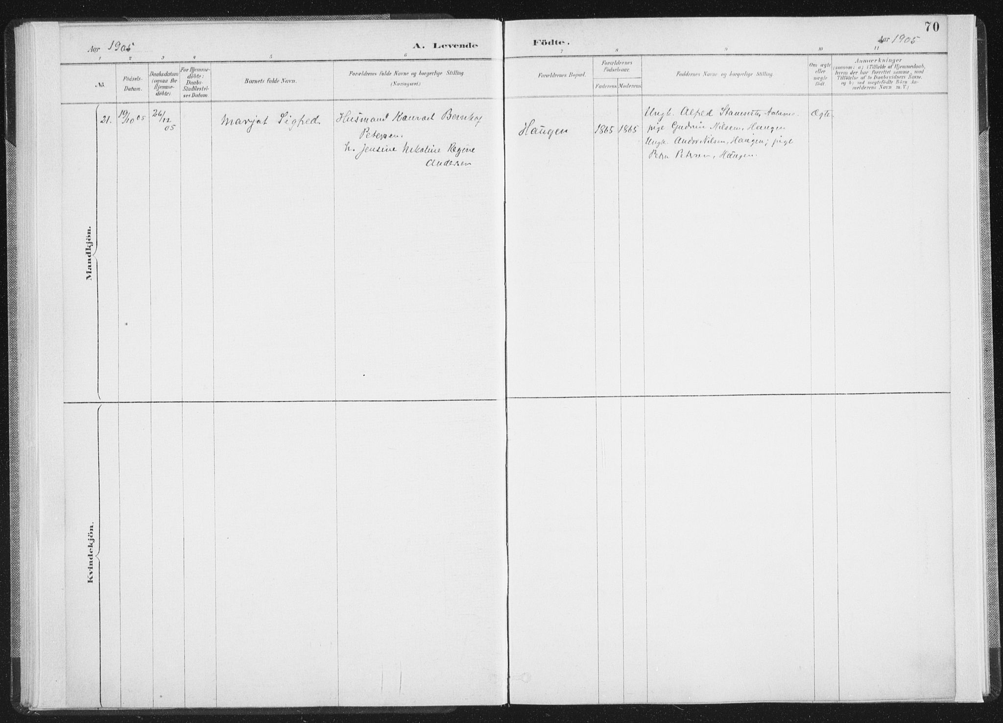 Ministerialprotokoller, klokkerbøker og fødselsregistre - Nordland, AV/SAT-A-1459/898/L1422: Parish register (official) no. 898A02, 1887-1908, p. 70