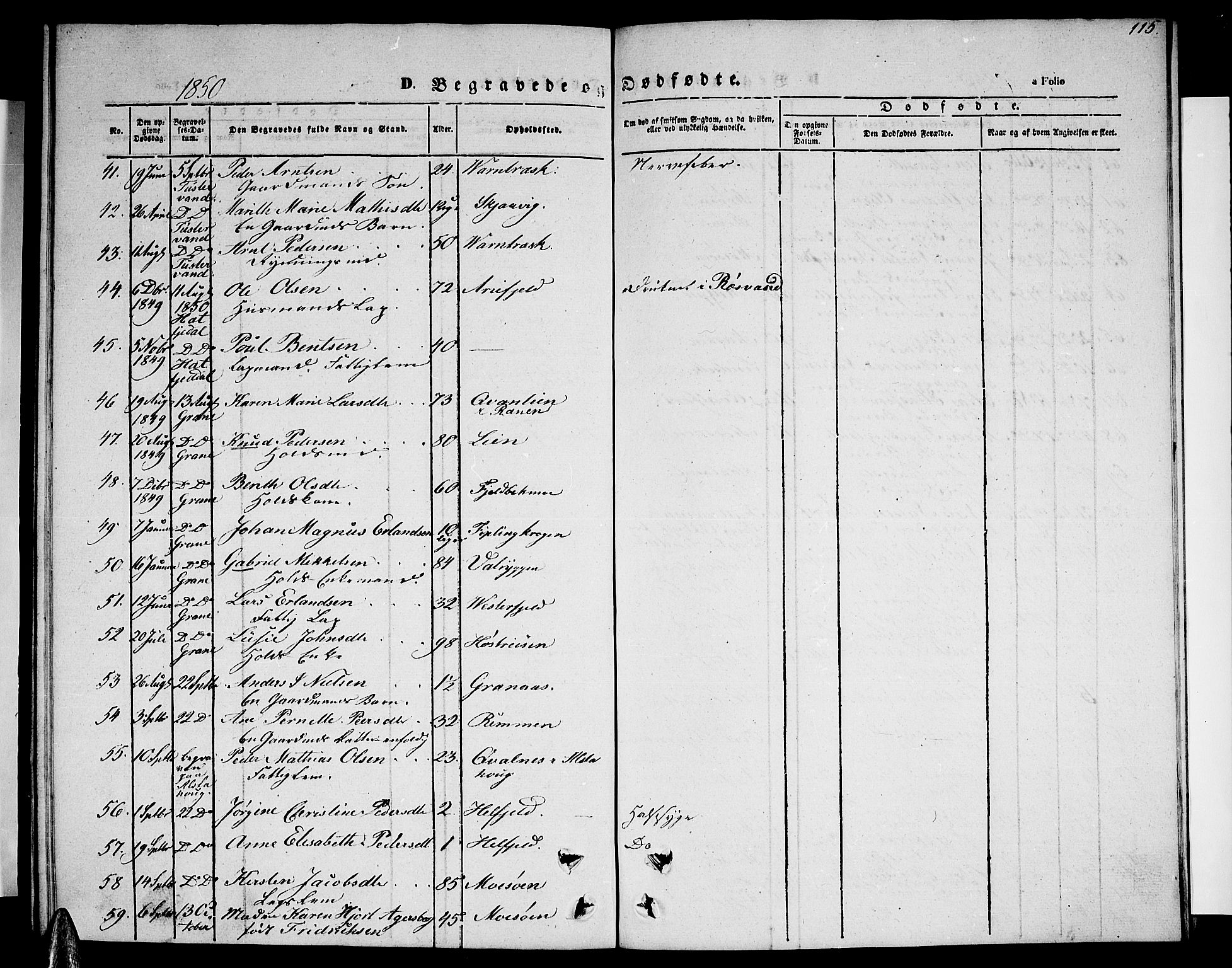 Ministerialprotokoller, klokkerbøker og fødselsregistre - Nordland, AV/SAT-A-1459/820/L0300: Parish register (copy) no. 820C02, 1846-1850, p. 115