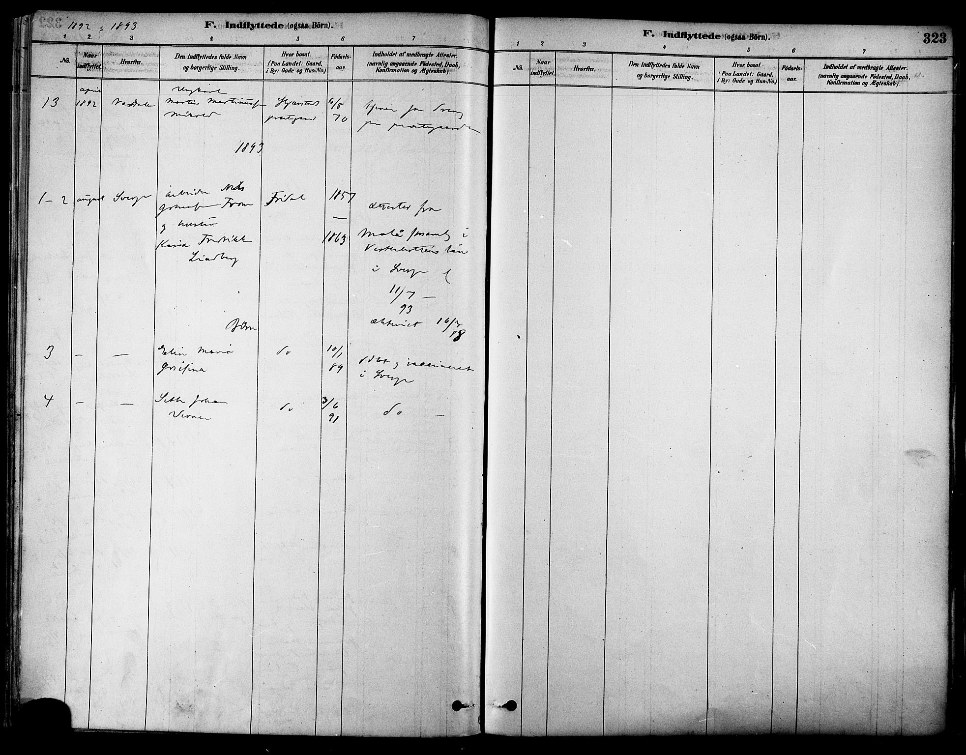 Ministerialprotokoller, klokkerbøker og fødselsregistre - Nordland, SAT/A-1459/852/L0740: Parish register (official) no. 852A10, 1878-1894, p. 323