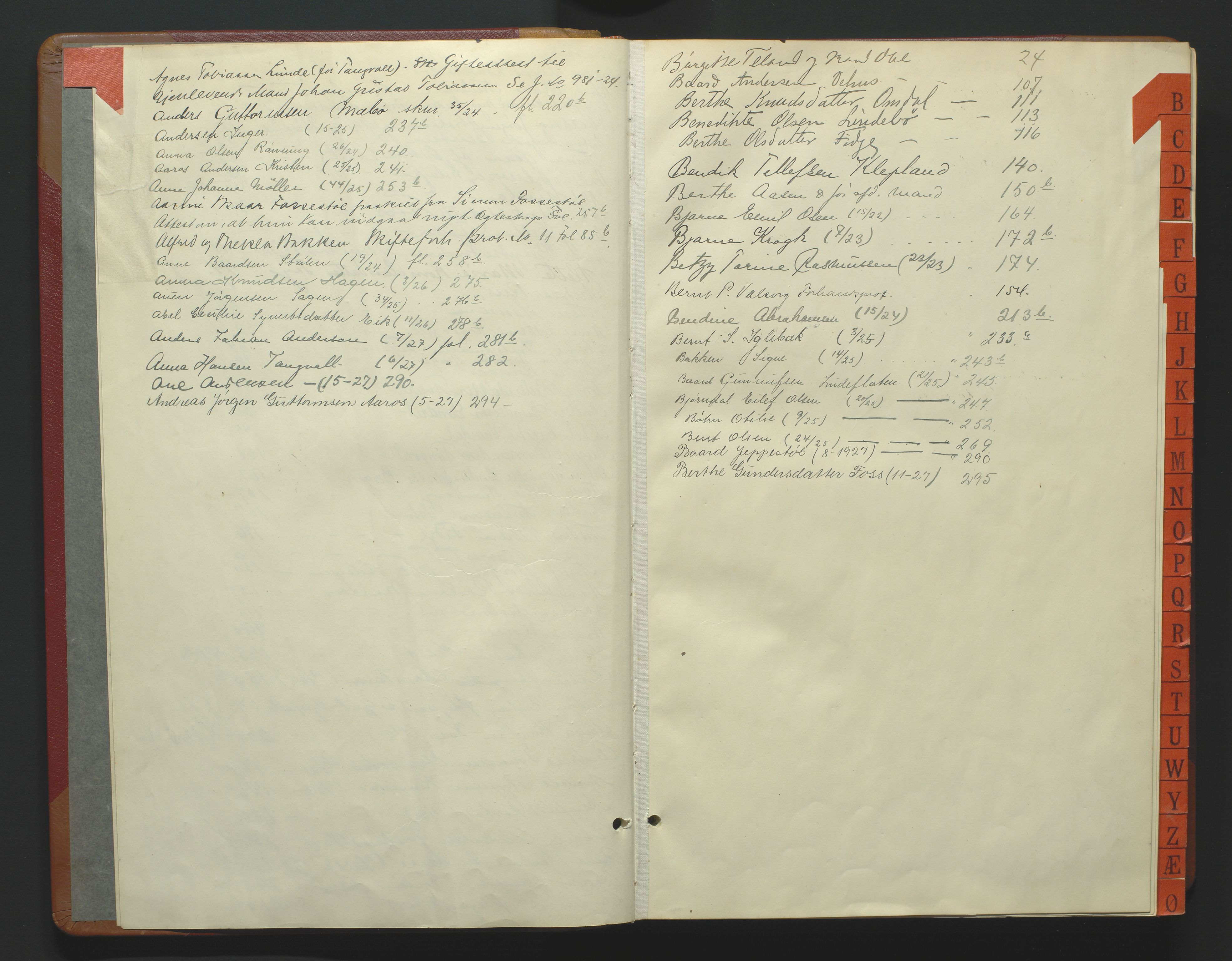 Torridal sorenskriveri, SAK/1221-0012/H/Hc/L0037: Skifteutlodningsprotokoll med navneregister nr. 6, 1918-1927