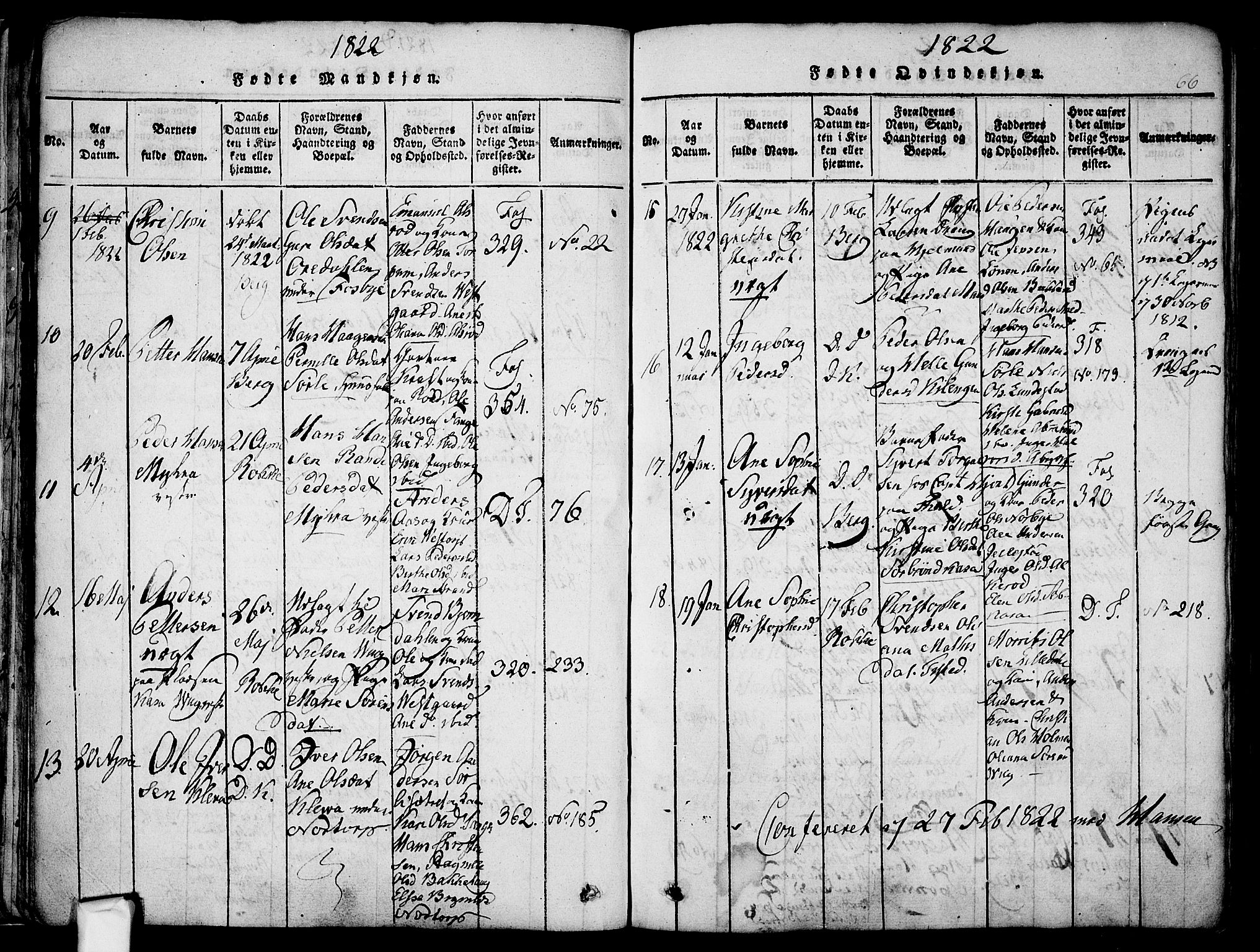 Berg prestekontor Kirkebøker, AV/SAO-A-10902/F/Fa/L0002: Parish register (official) no. I 2, 1815-1831, p. 66