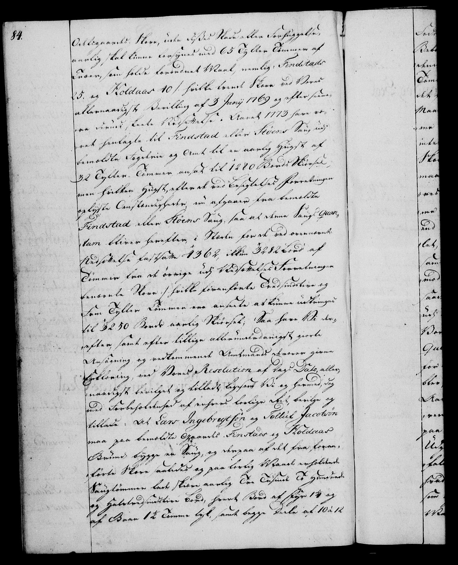 Rentekammeret, Kammerkanselliet, RA/EA-3111/G/Gg/Gga/L0011: Norsk ekspedisjonsprotokoll med register (merket RK 53.11), 1779-1781, p. 84