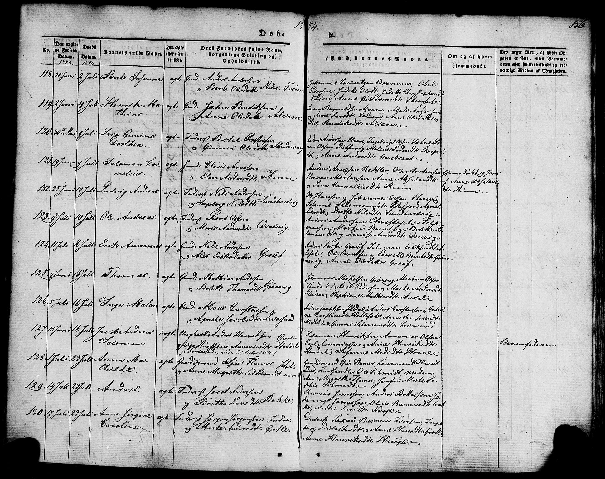 Kinn sokneprestembete, AV/SAB-A-80801/H/Haa/Haaa/L0005: Parish register (official) no. A 5, 1841-1857, p. 156