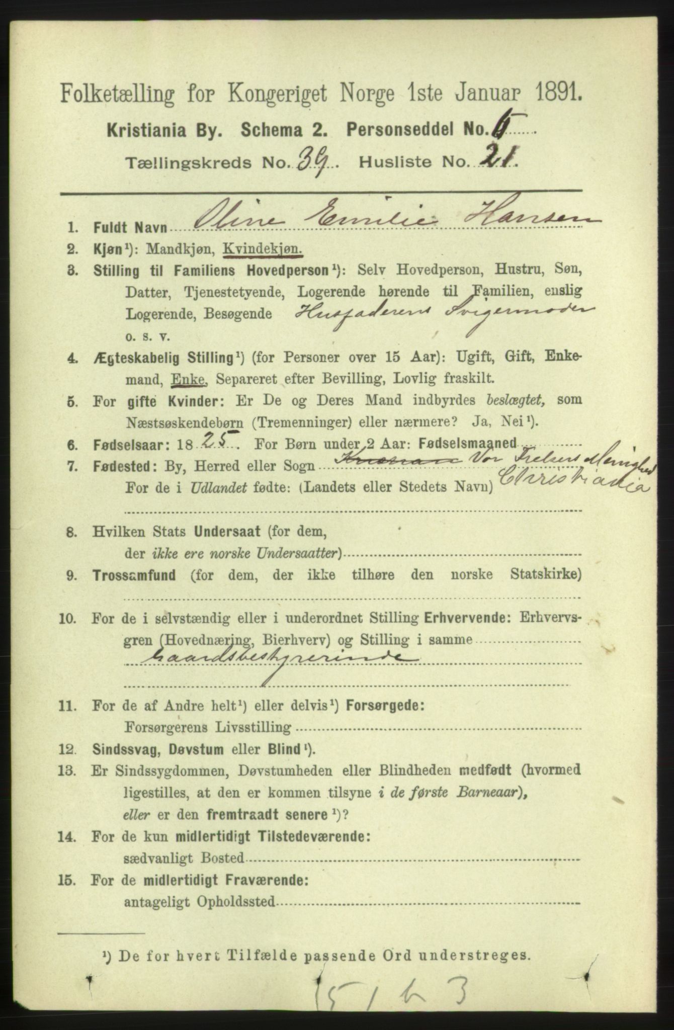 RA, 1891 census for 0301 Kristiania, 1891, p. 22343