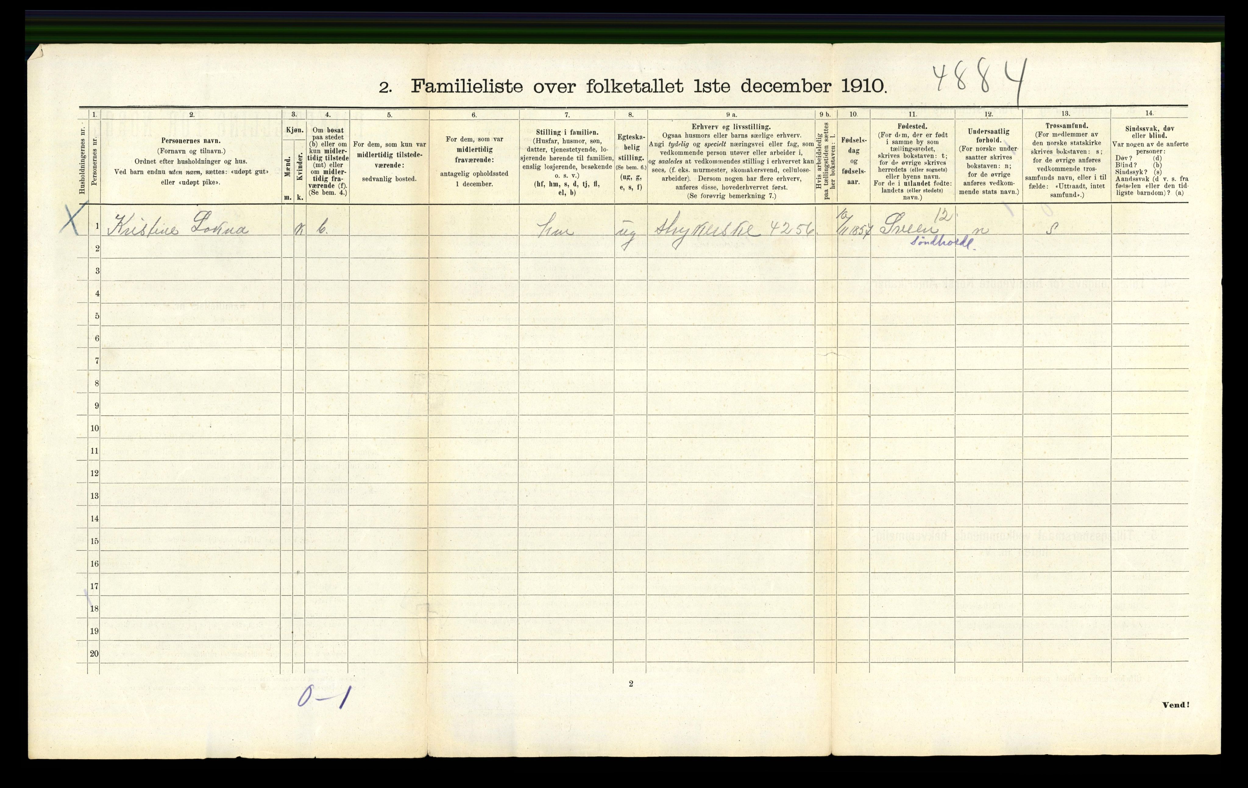 RA, 1910 census for Bergen, 1910, p. 6058
