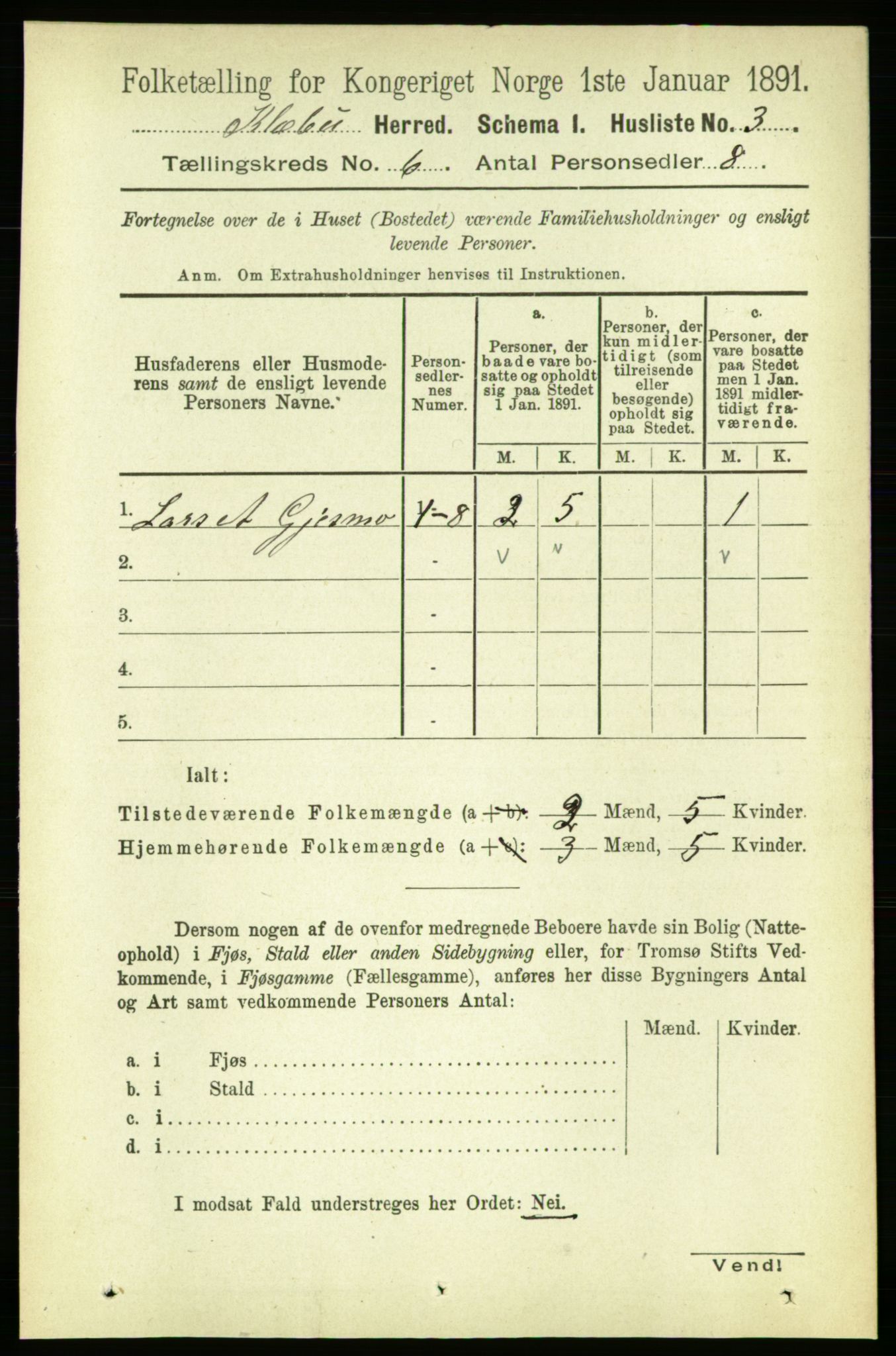 RA, 1891 census for 1662 Klæbu, 1891, p. 1211