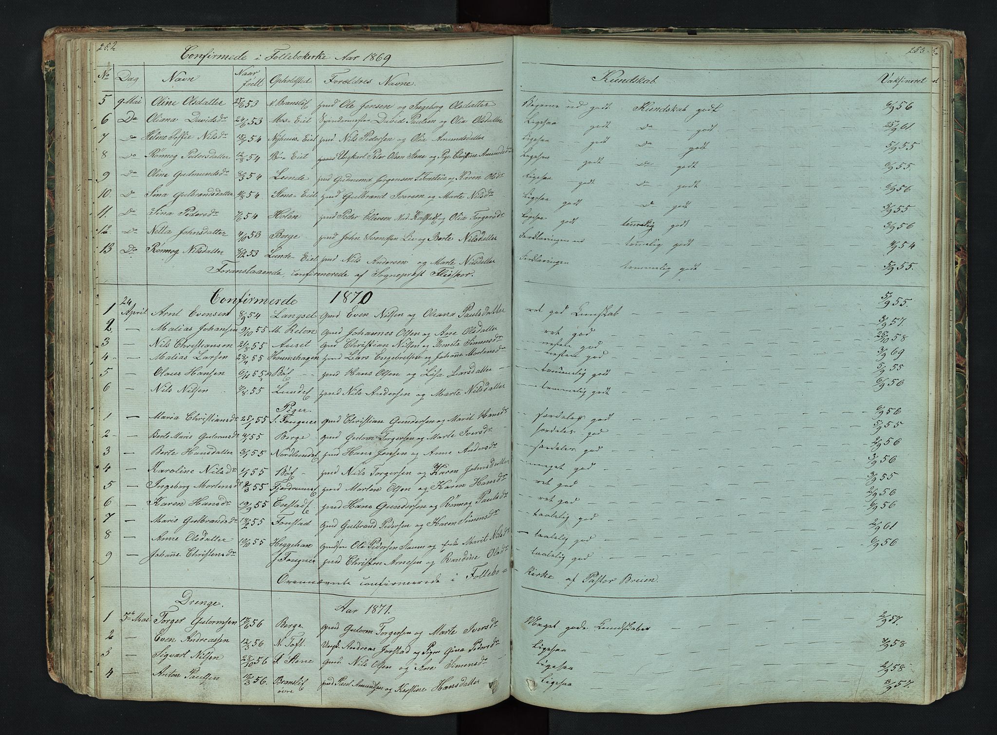 Gausdal prestekontor, SAH/PREST-090/H/Ha/Hab/L0006: Parish register (copy) no. 6, 1846-1893, p. 252-253