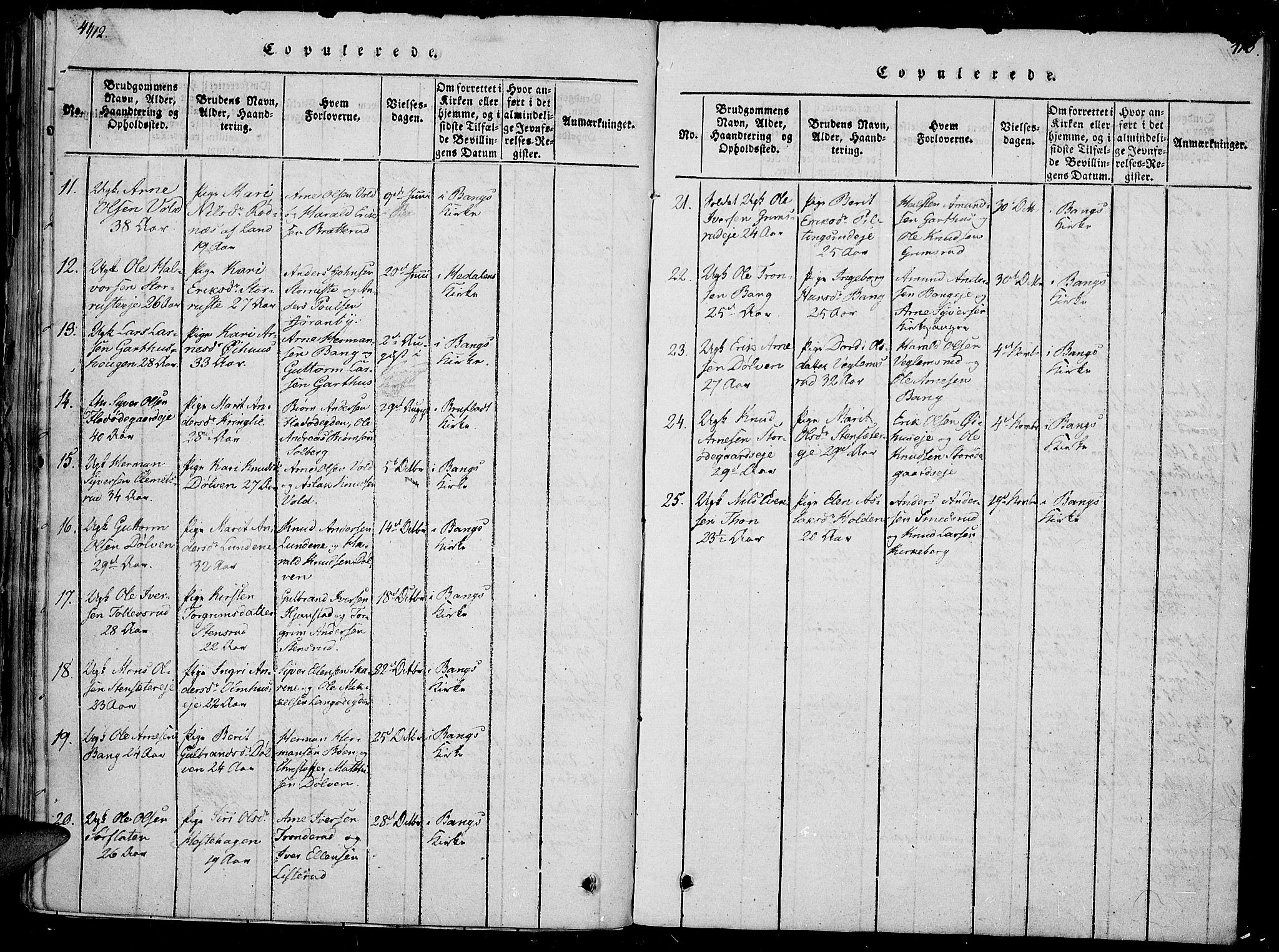 Sør-Aurdal prestekontor, SAH/PREST-128/H/Ha/Haa/L0002: Parish register (official) no. 2, 1815-1840, p. 412-413