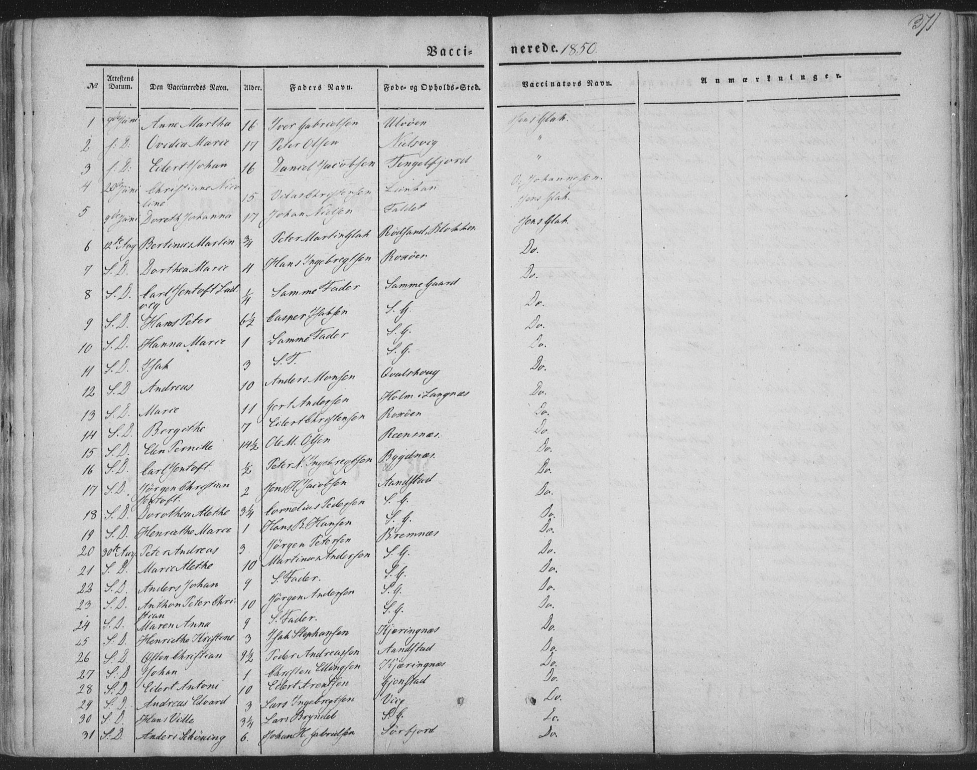 Ministerialprotokoller, klokkerbøker og fødselsregistre - Nordland, AV/SAT-A-1459/888/L1241: Parish register (official) no. 888A07, 1849-1869, p. 371