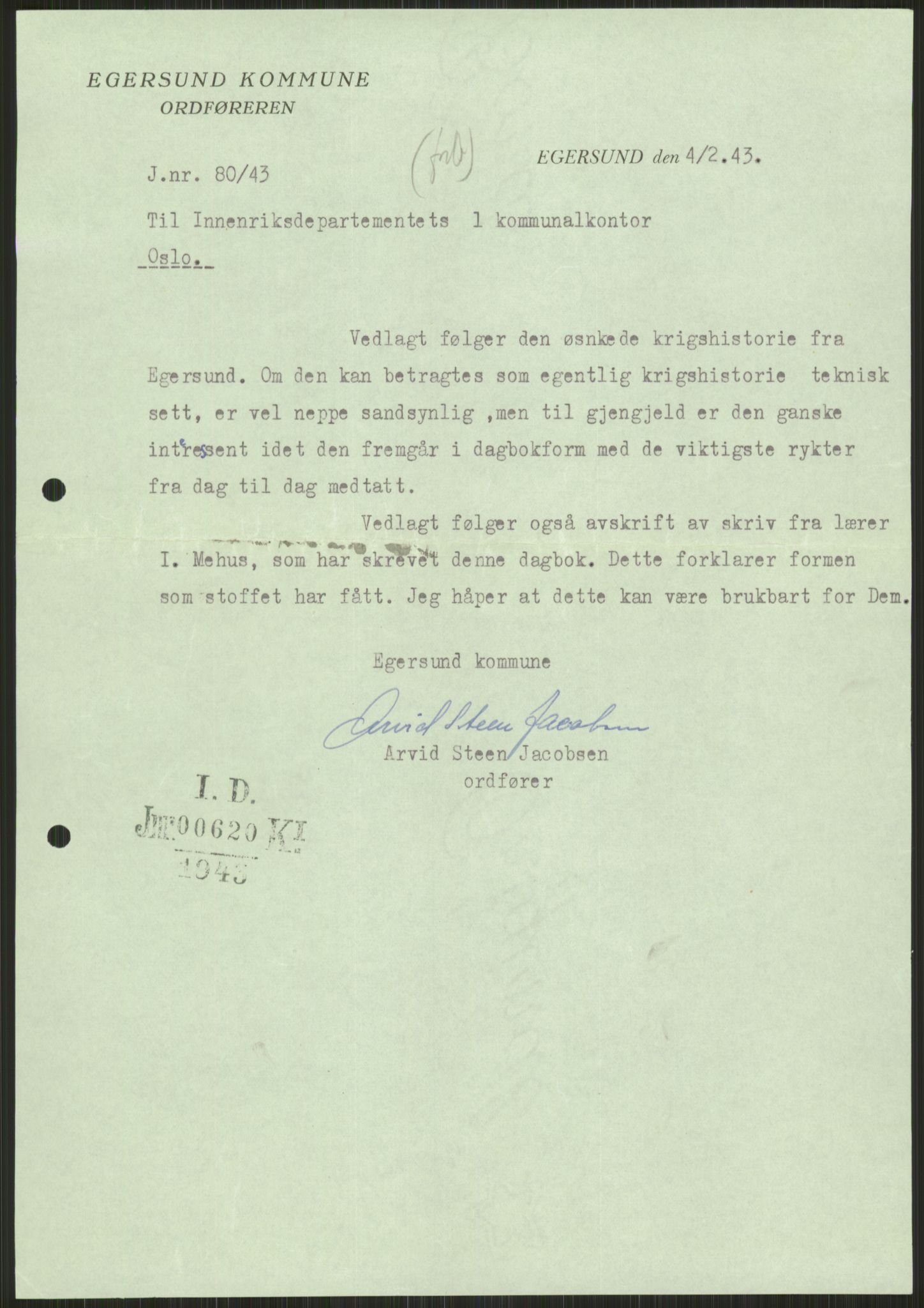 Forsvaret, Forsvarets krigshistoriske avdeling, AV/RA-RAFA-2017/Y/Ya/L0015: II-C-11-31 - Fylkesmenn.  Rapporter om krigsbegivenhetene 1940., 1940, p. 48