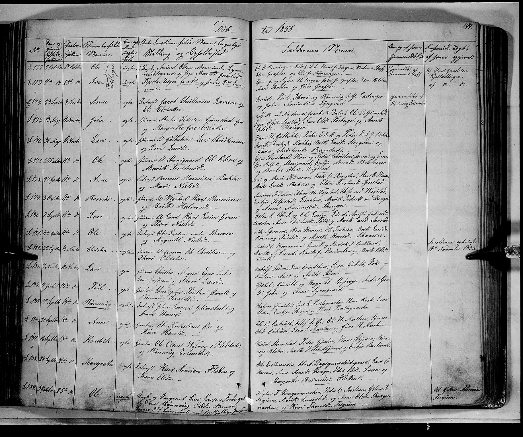 Lom prestekontor, SAH/PREST-070/K/L0006: Parish register (official) no. 6A, 1837-1863, p. 199