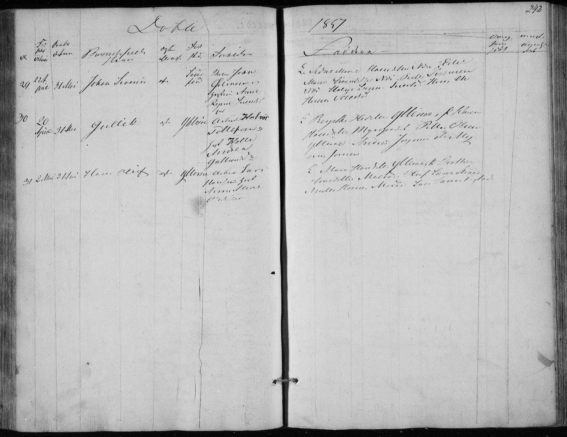 Hedrum kirkebøker, SAKO/A-344/F/Fa/L0006: Parish register (official) no. I 6, 1849-1857, p. 242