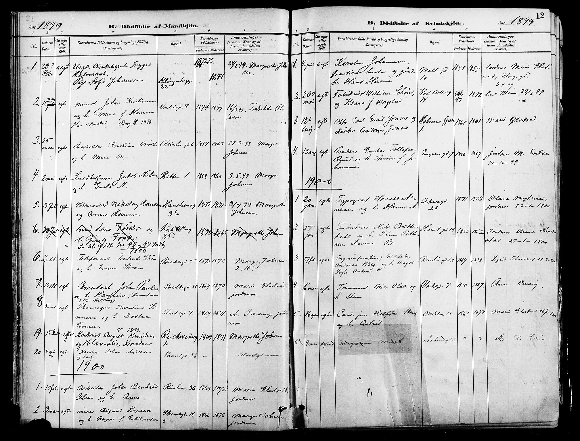 Johannes prestekontor Kirkebøker, AV/SAO-A-10852/F/Fa/L0004: Parish register (official) no. 4, 1883-1907, p. 12