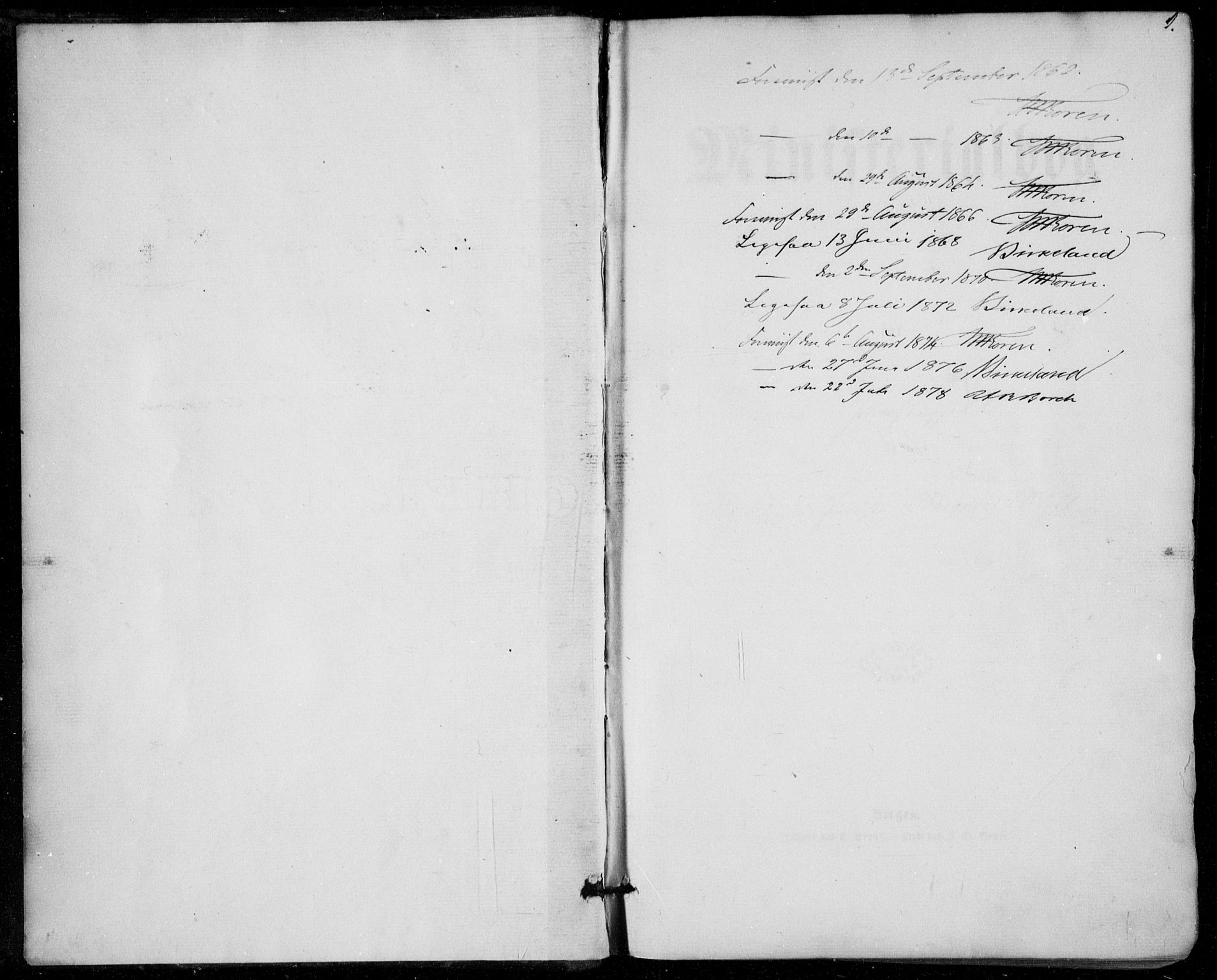 Stryn Sokneprestembete, SAB/A-82501: Parish register (official) no. A 3, 1862-1877, p. 1