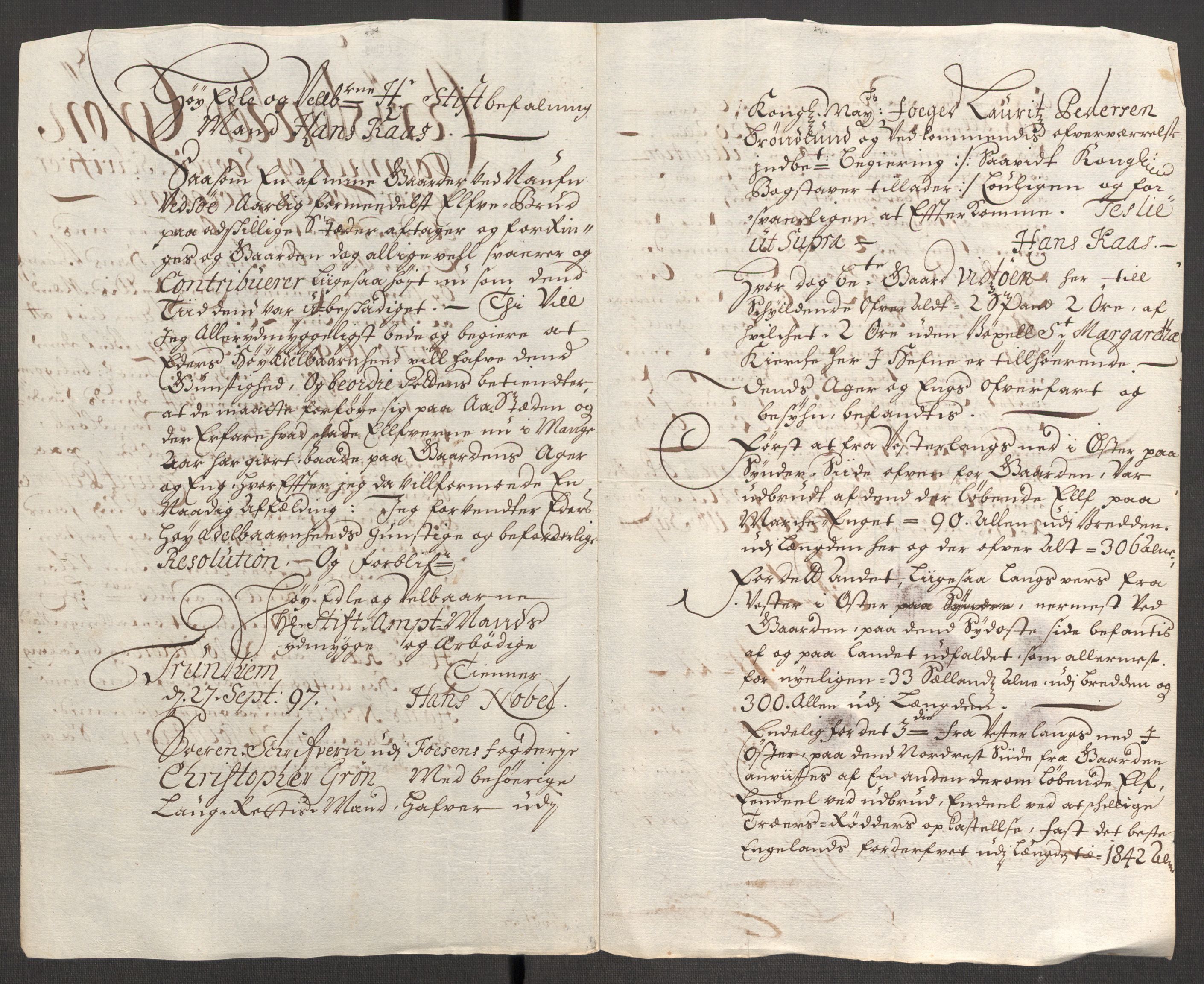 Rentekammeret inntil 1814, Reviderte regnskaper, Fogderegnskap, AV/RA-EA-4092/R57/L3853: Fogderegnskap Fosen, 1698-1699, p. 173