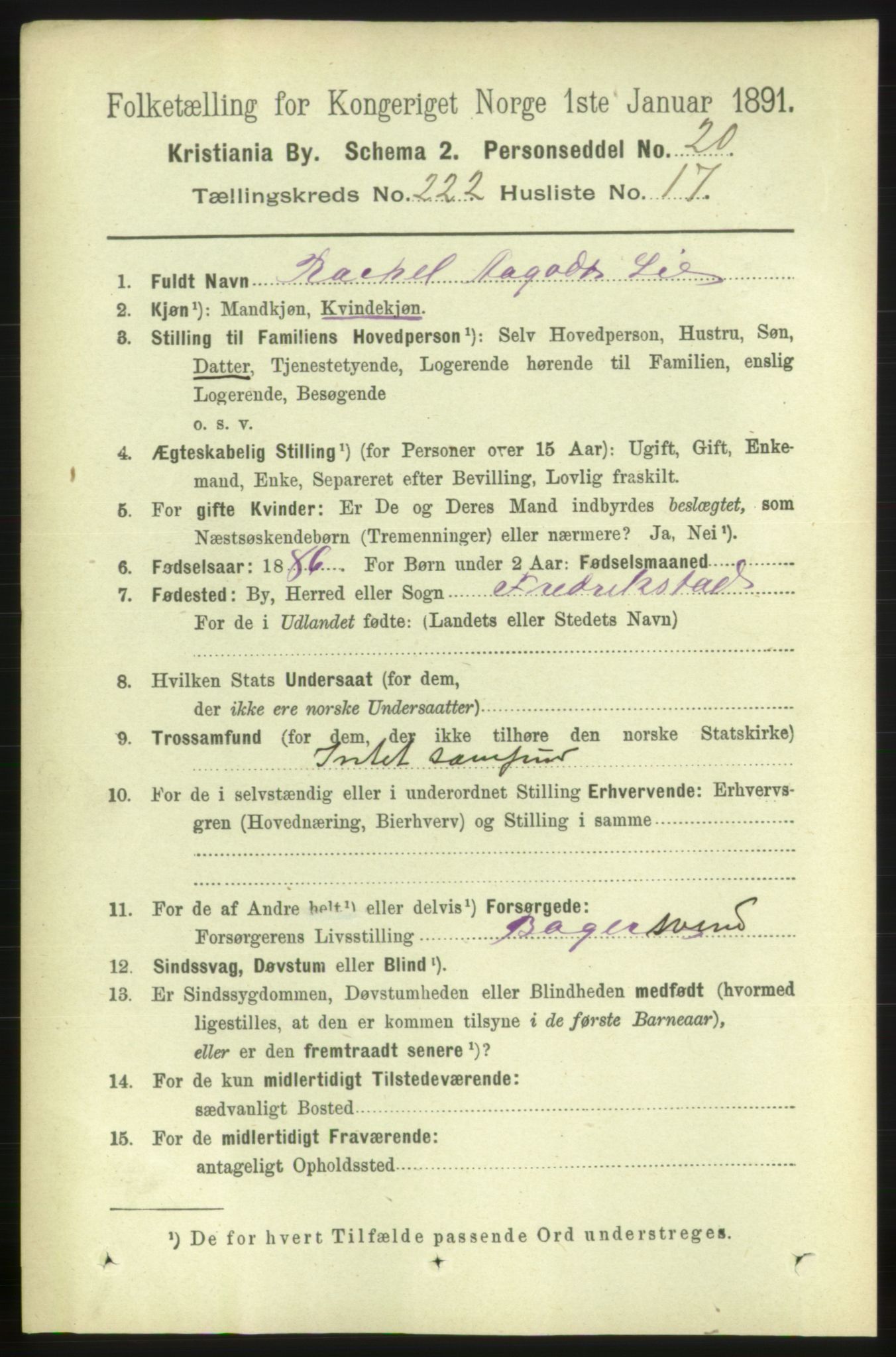 RA, 1891 census for 0301 Kristiania, 1891, p. 133732