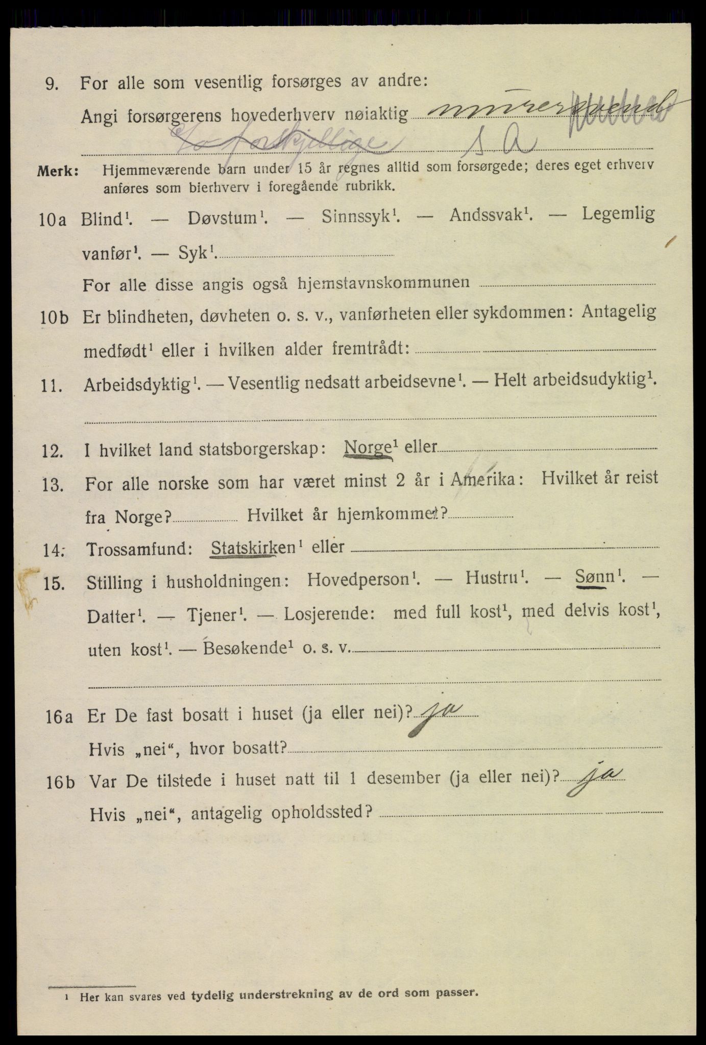 SAH, 1920 census for Hamar, 1920, p. 7872