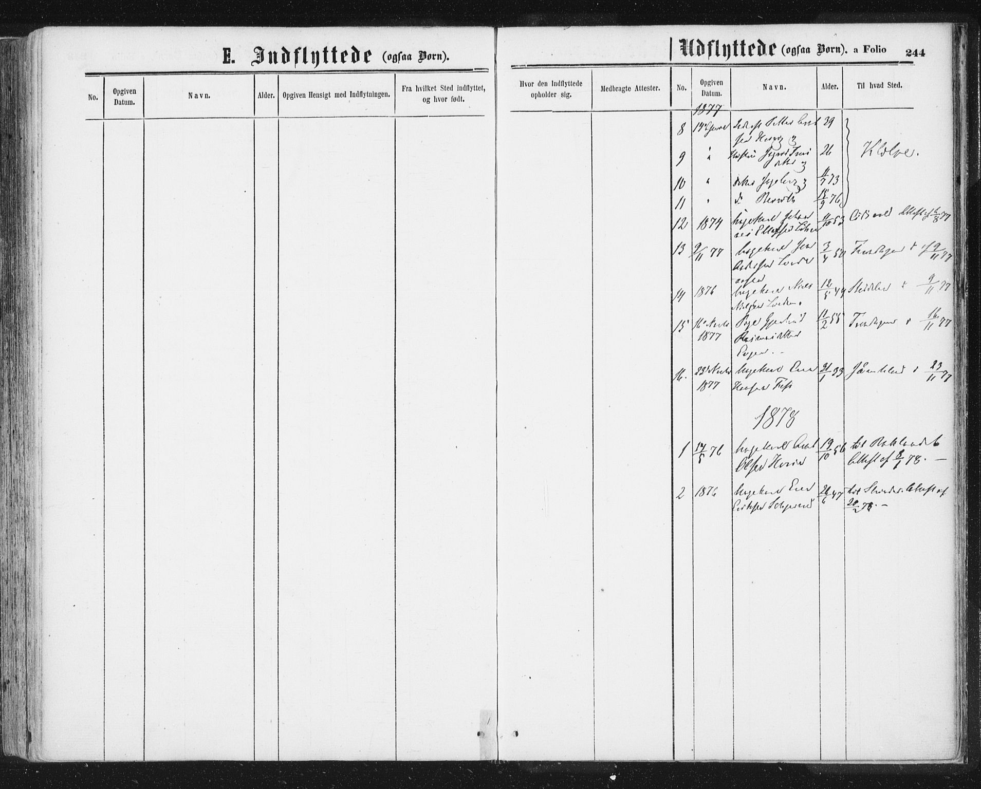 Ministerialprotokoller, klokkerbøker og fødselsregistre - Sør-Trøndelag, SAT/A-1456/692/L1104: Parish register (official) no. 692A04, 1862-1878, p. 244