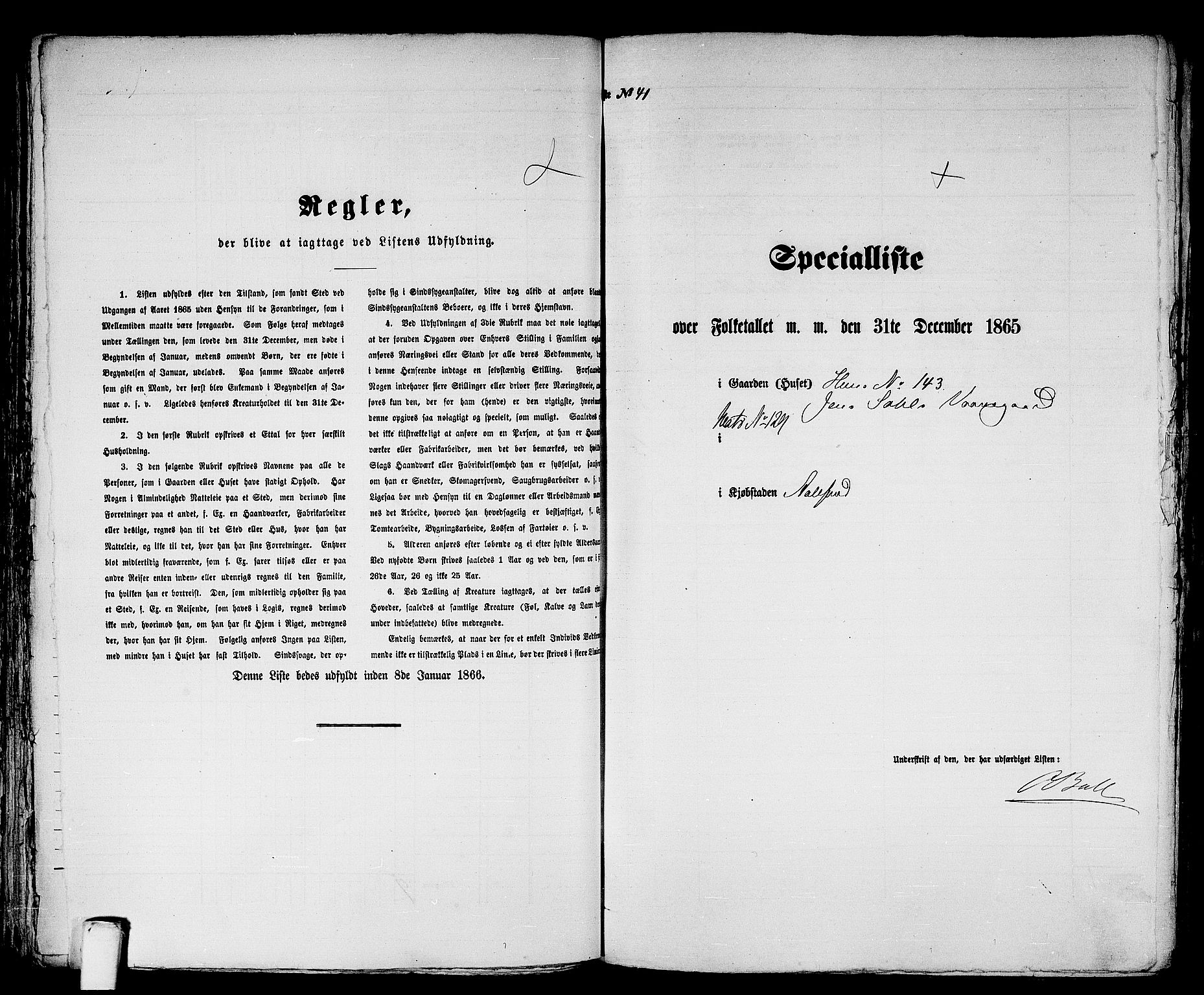 RA, 1865 census for Ålesund, 1865, p. 90