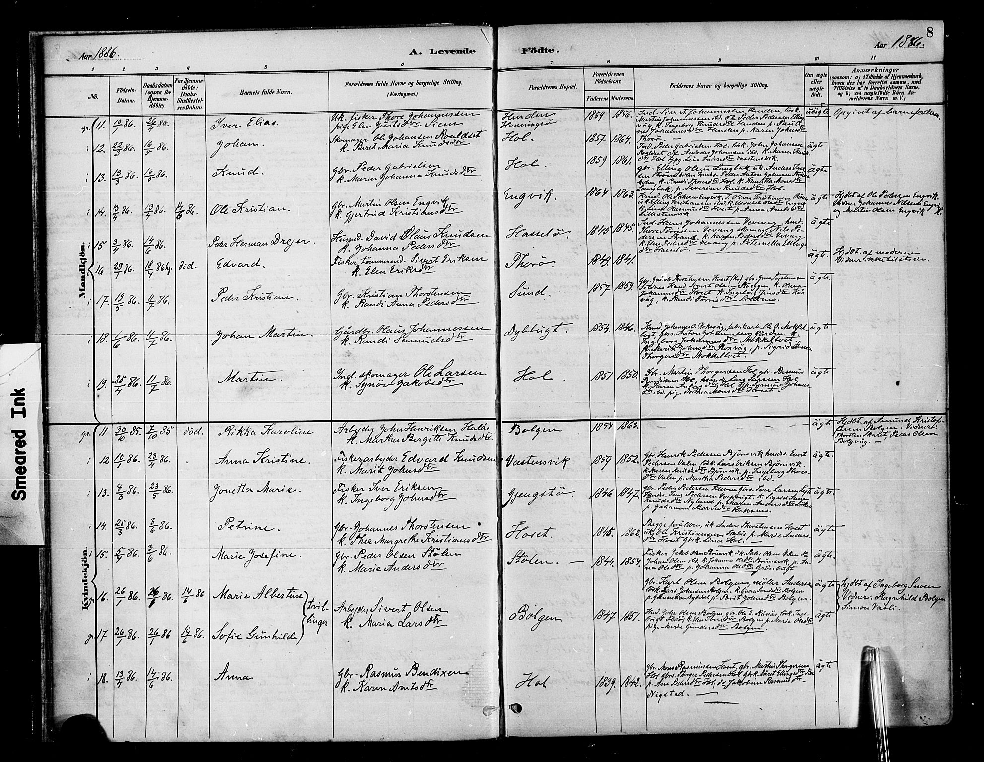 Ministerialprotokoller, klokkerbøker og fødselsregistre - Møre og Romsdal, AV/SAT-A-1454/569/L0819: Parish register (official) no. 569A05, 1885-1899, p. 8