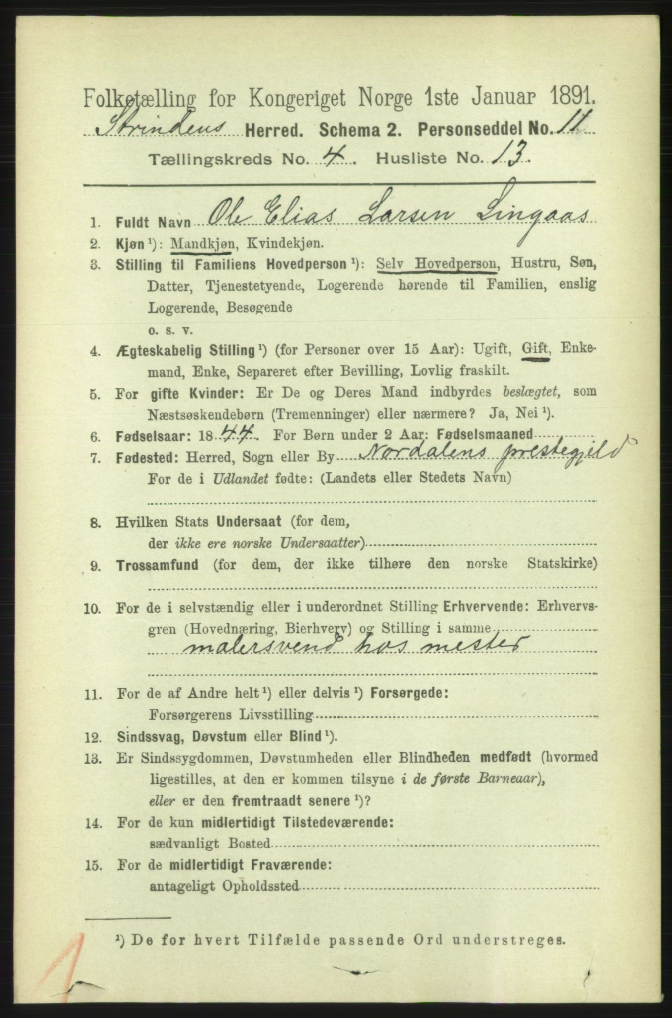 RA, 1891 census for 1660 Strinda, 1891, p. 3977