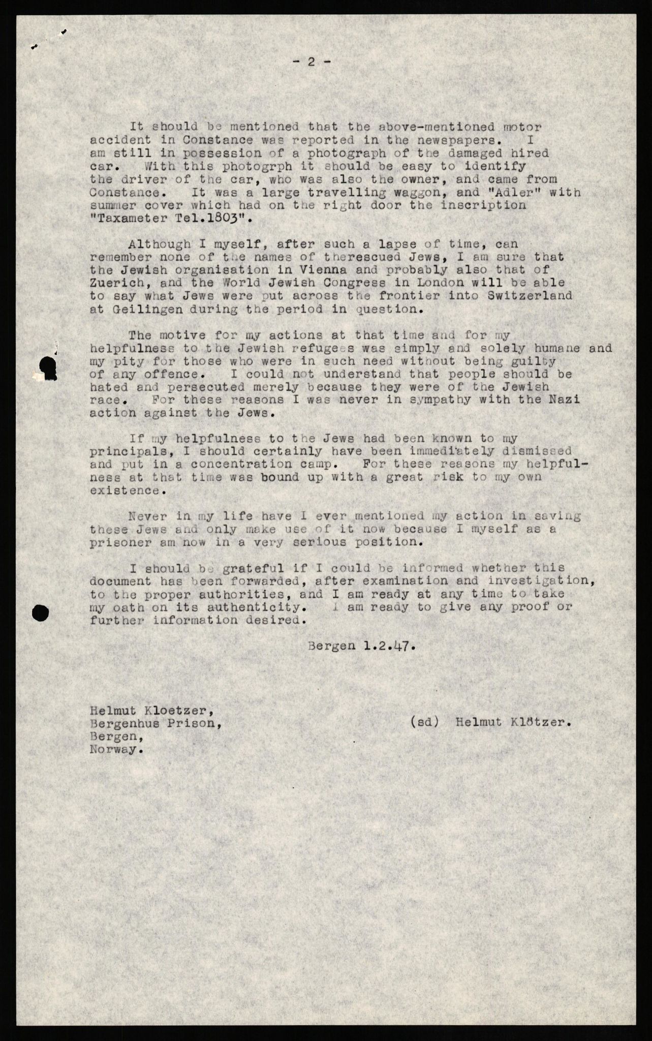 Forsvaret, Forsvarets overkommando II, AV/RA-RAFA-3915/D/Db/L0017: CI Questionaires. Tyske okkupasjonsstyrker i Norge. Tyskere., 1945-1946, p. 113