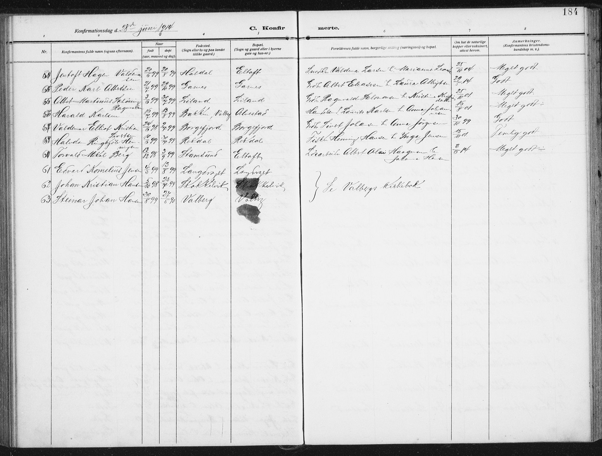 Ministerialprotokoller, klokkerbøker og fødselsregistre - Nordland, SAT/A-1459/880/L1135: Parish register (official) no. 880A09, 1908-1919, p. 184