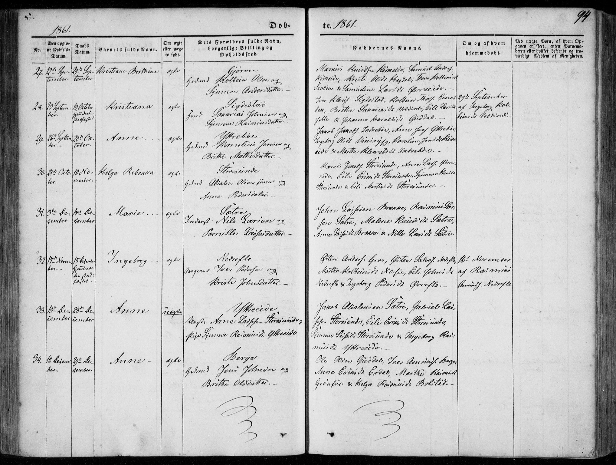 Stryn Sokneprestembete, AV/SAB-A-82501: Parish register (official) no. A 2, 1844-1861, p. 94