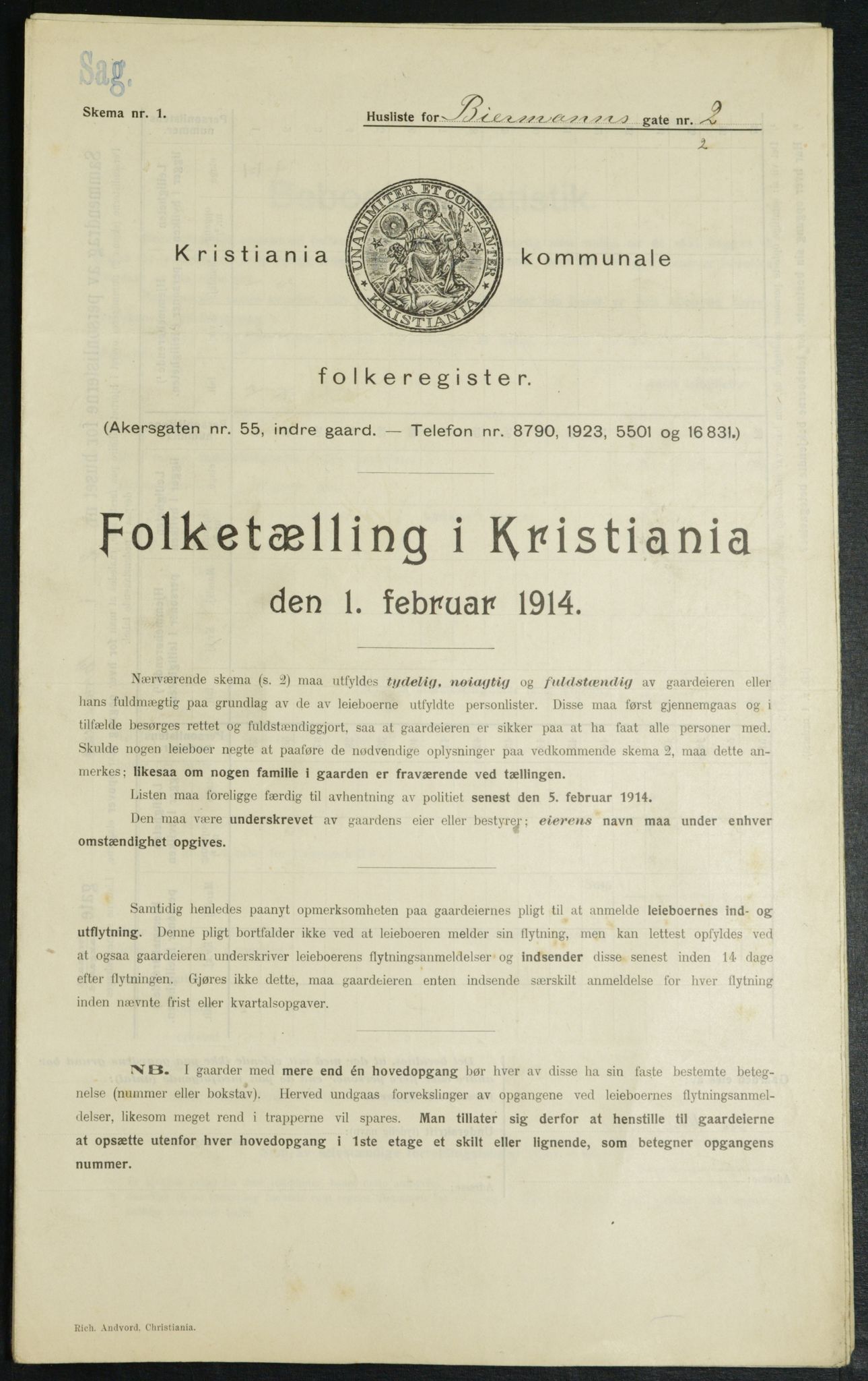 OBA, Municipal Census 1914 for Kristiania, 1914, p. 4776