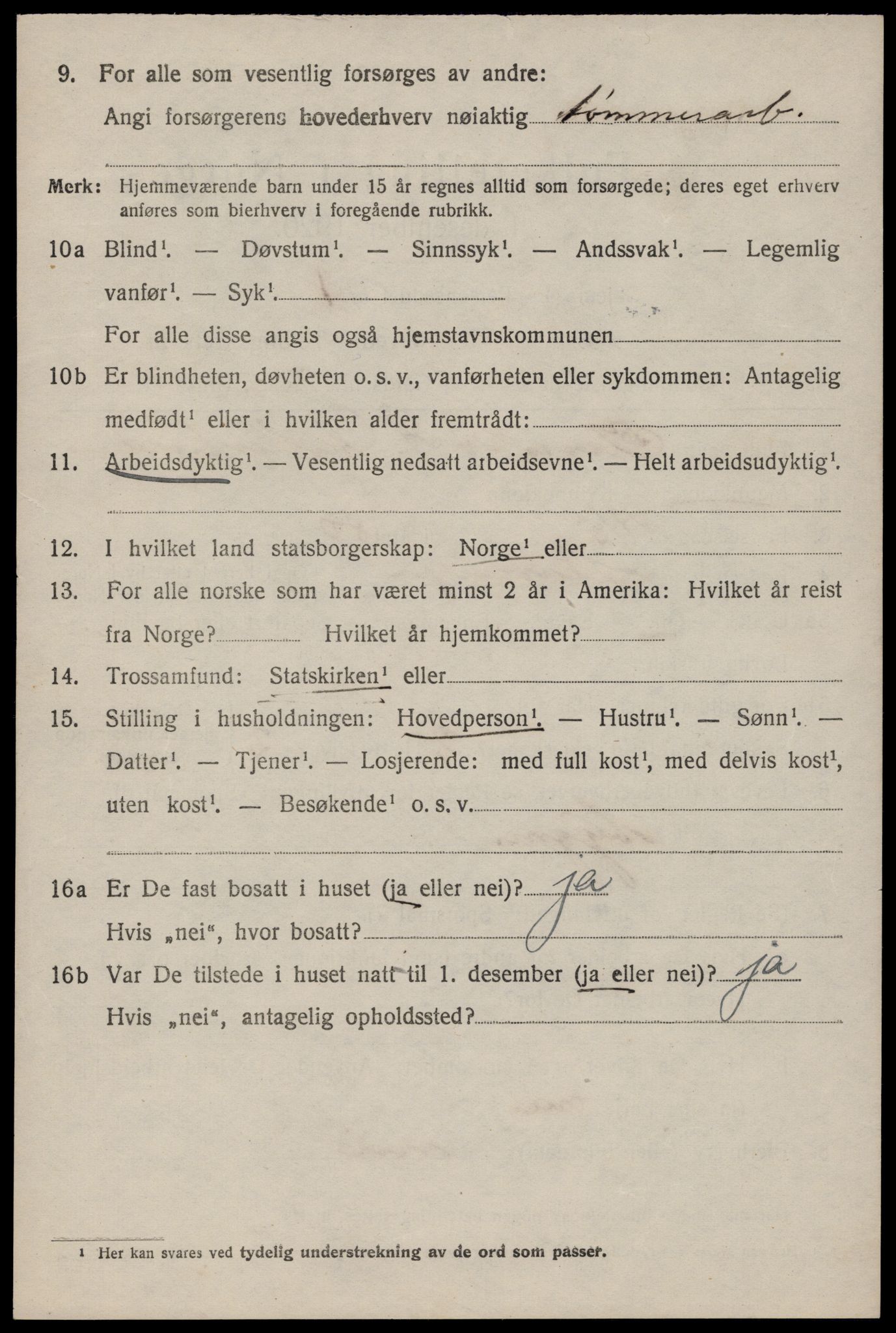 SAST, 1920 census for Hetland, 1920, p. 18572