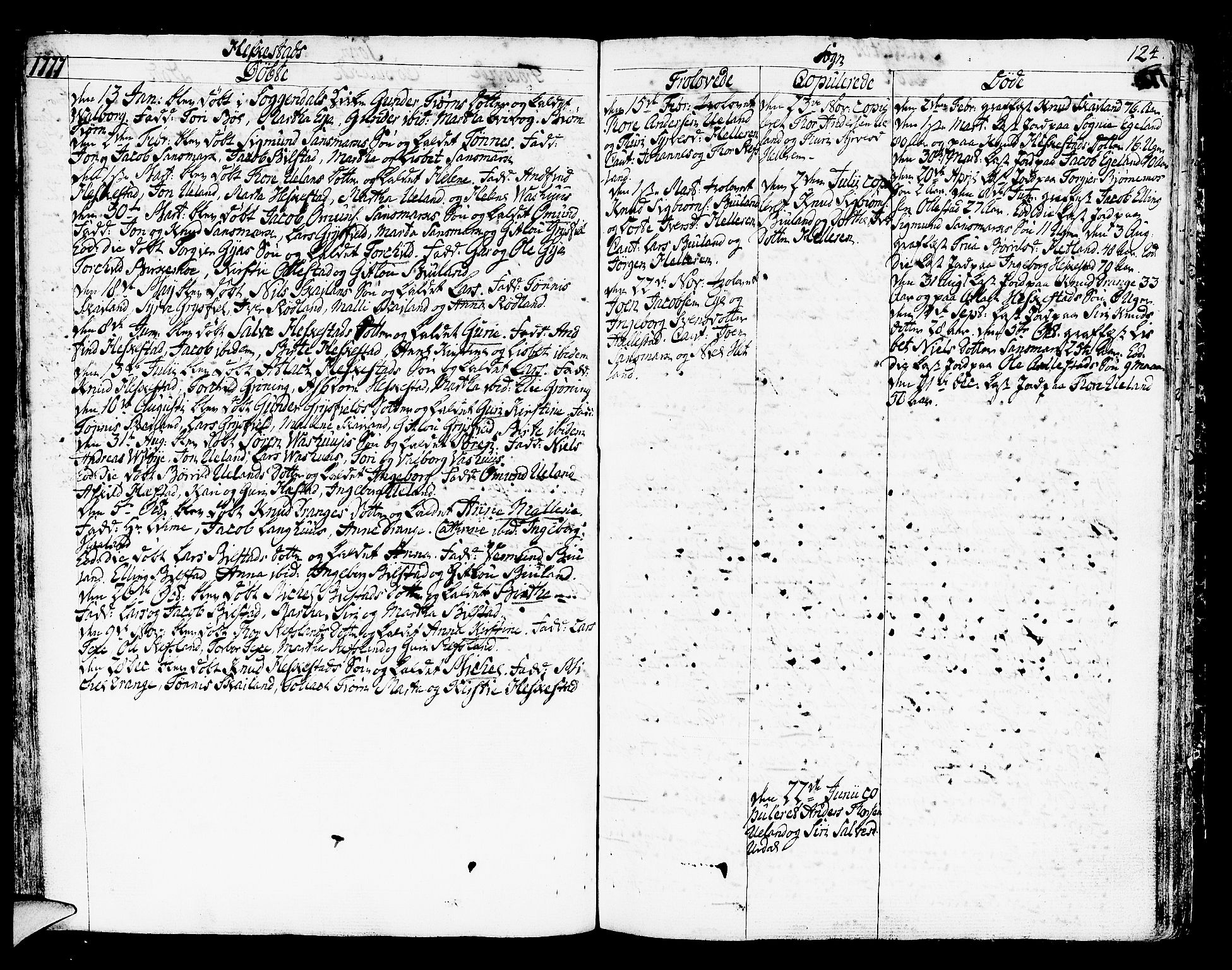 Helleland sokneprestkontor, SAST/A-101810: Parish register (official) no. A 2 /3, 1762-1791, p. 124