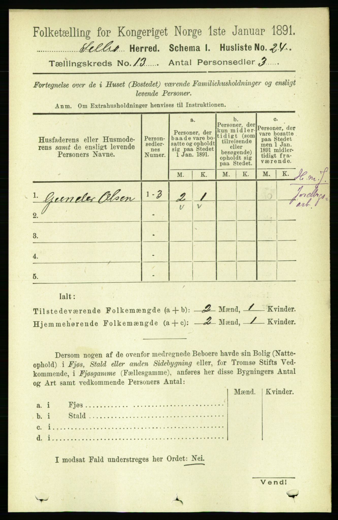 RA, 1891 census for 1664 Selbu, 1891, p. 4561