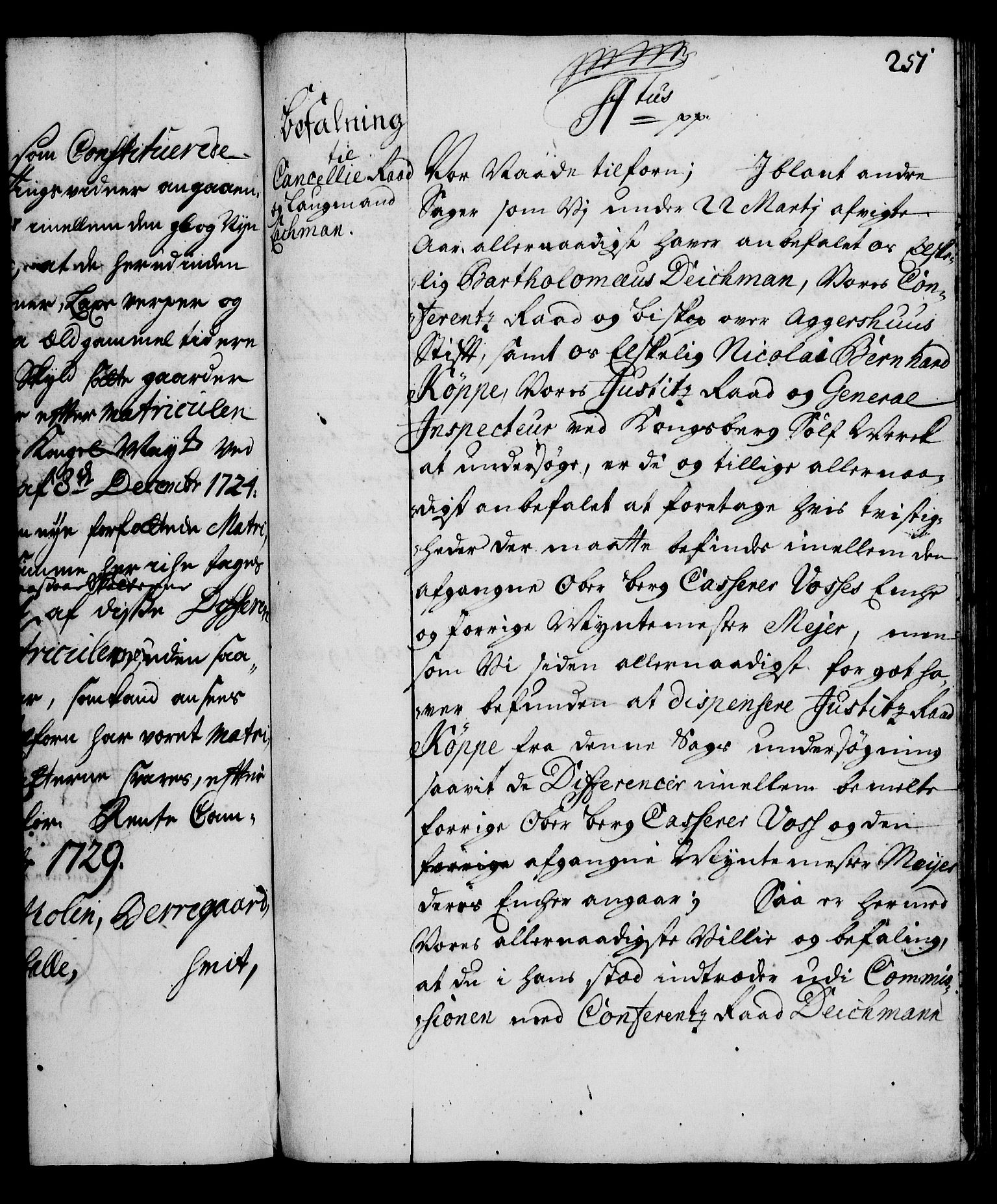 Rentekammeret, Kammerkanselliet, RA/EA-3111/G/Gg/Gga/L0003: Norsk ekspedisjonsprotokoll med register (merket RK 53.3), 1727-1734, p. 251
