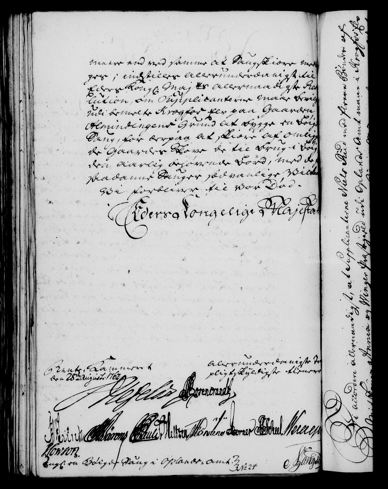 Rentekammeret, Kammerkanselliet, AV/RA-EA-3111/G/Gf/Gfa/L0044: Norsk relasjons- og resolusjonsprotokoll (merket RK 52.44), 1762, p. 396