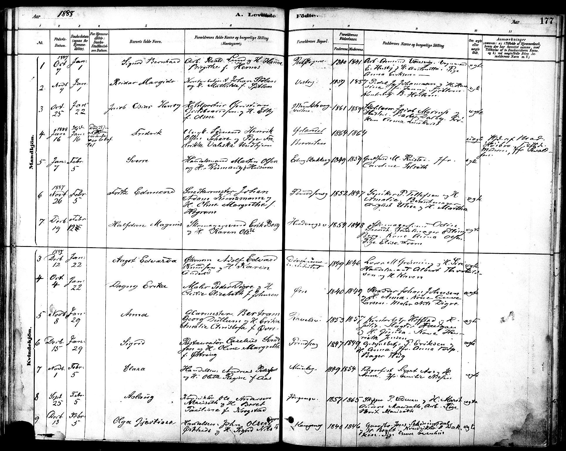 Ministerialprotokoller, klokkerbøker og fødselsregistre - Sør-Trøndelag, SAT/A-1456/601/L0057: Parish register (official) no. 601A25, 1877-1891, p. 177